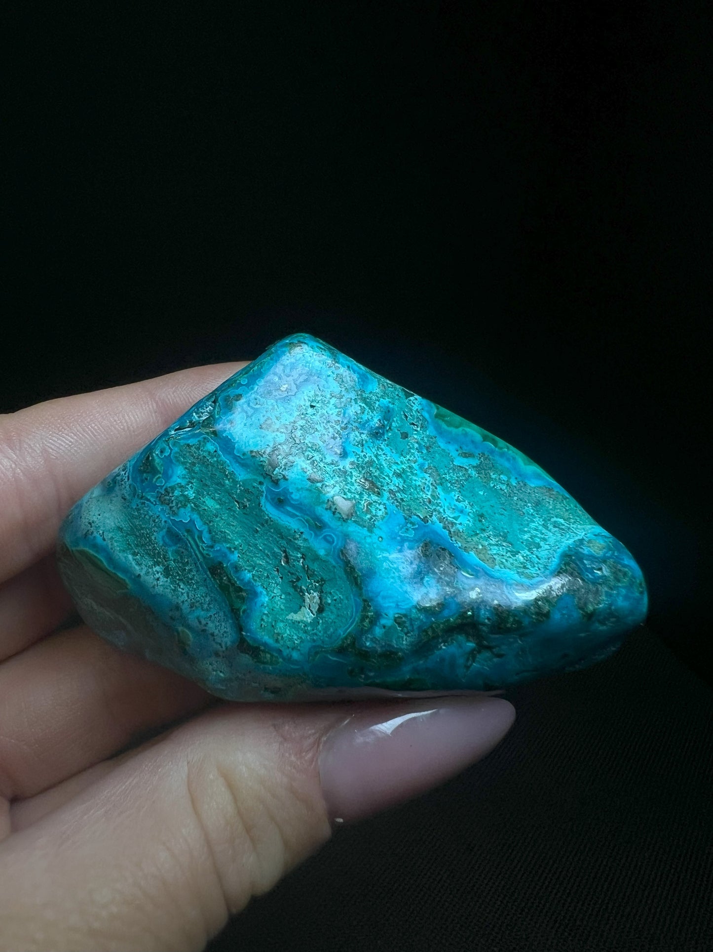 Polished Chrysocolla And Malachite- Home Decor, Statement Piece