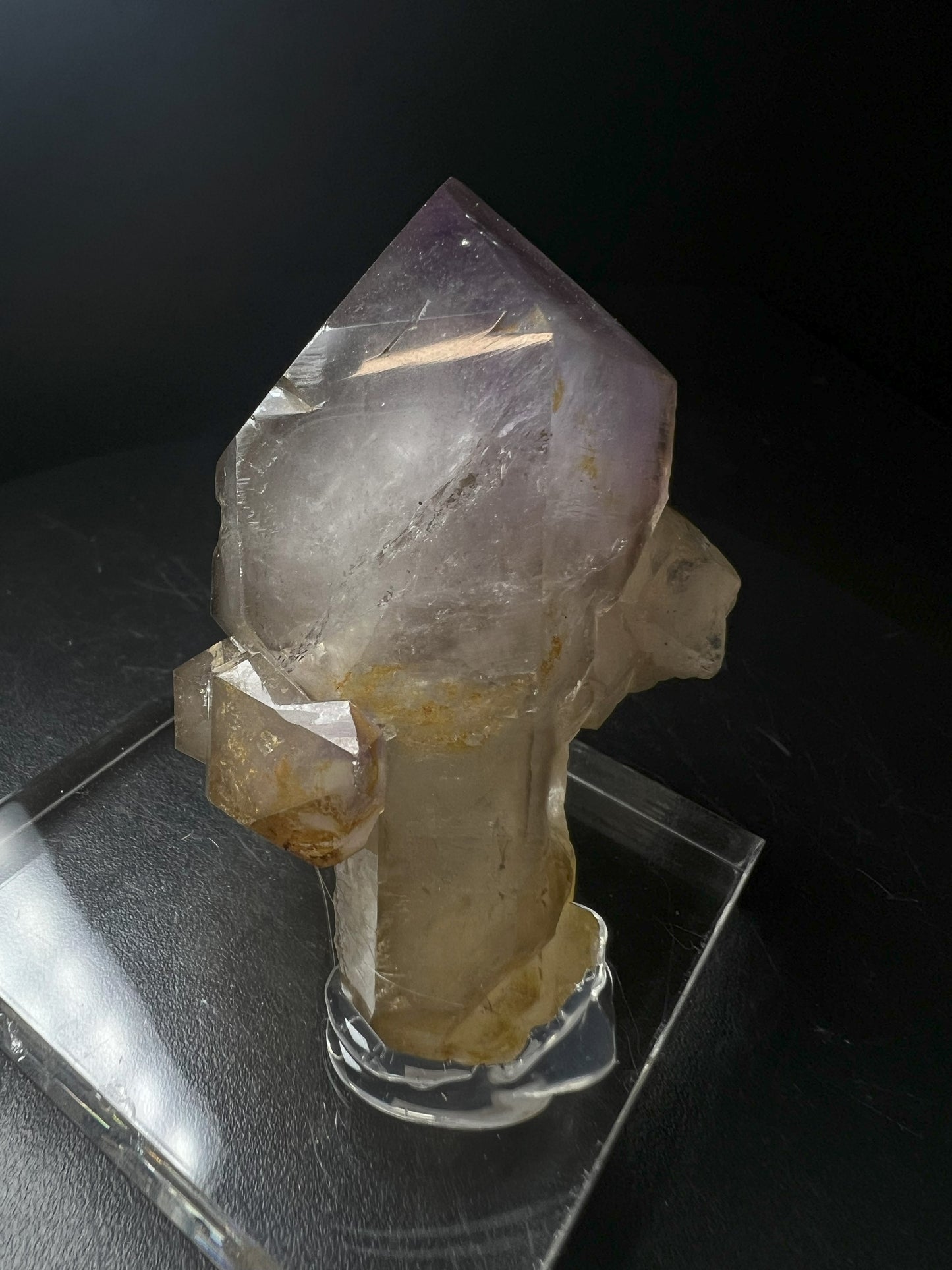 Rare Natural Exceptional Elestial Smokey Amethyst Sceptre from Madagascar Collectors Piece Statement Piece Home decor