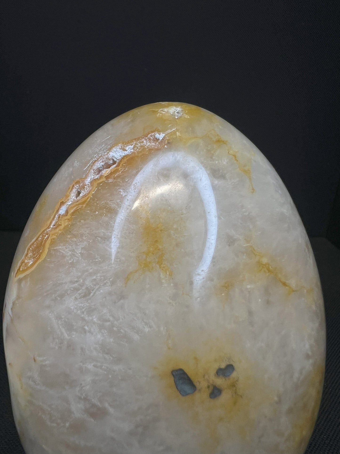 Polished Druzy Carnelian Geode Egg From Madagascar (Stand Included)