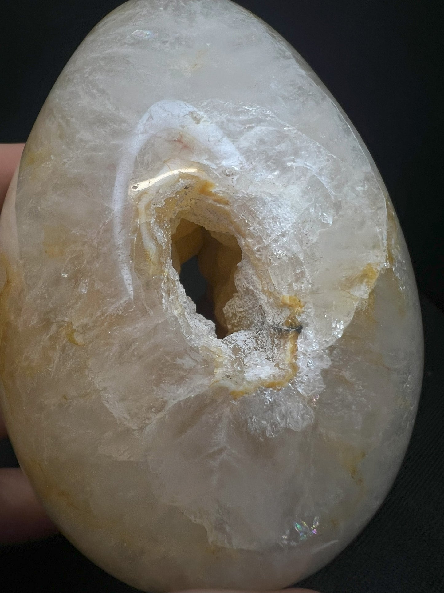 Polished Druzy Carnelian Geode Egg From Madagascar (Stand Included)