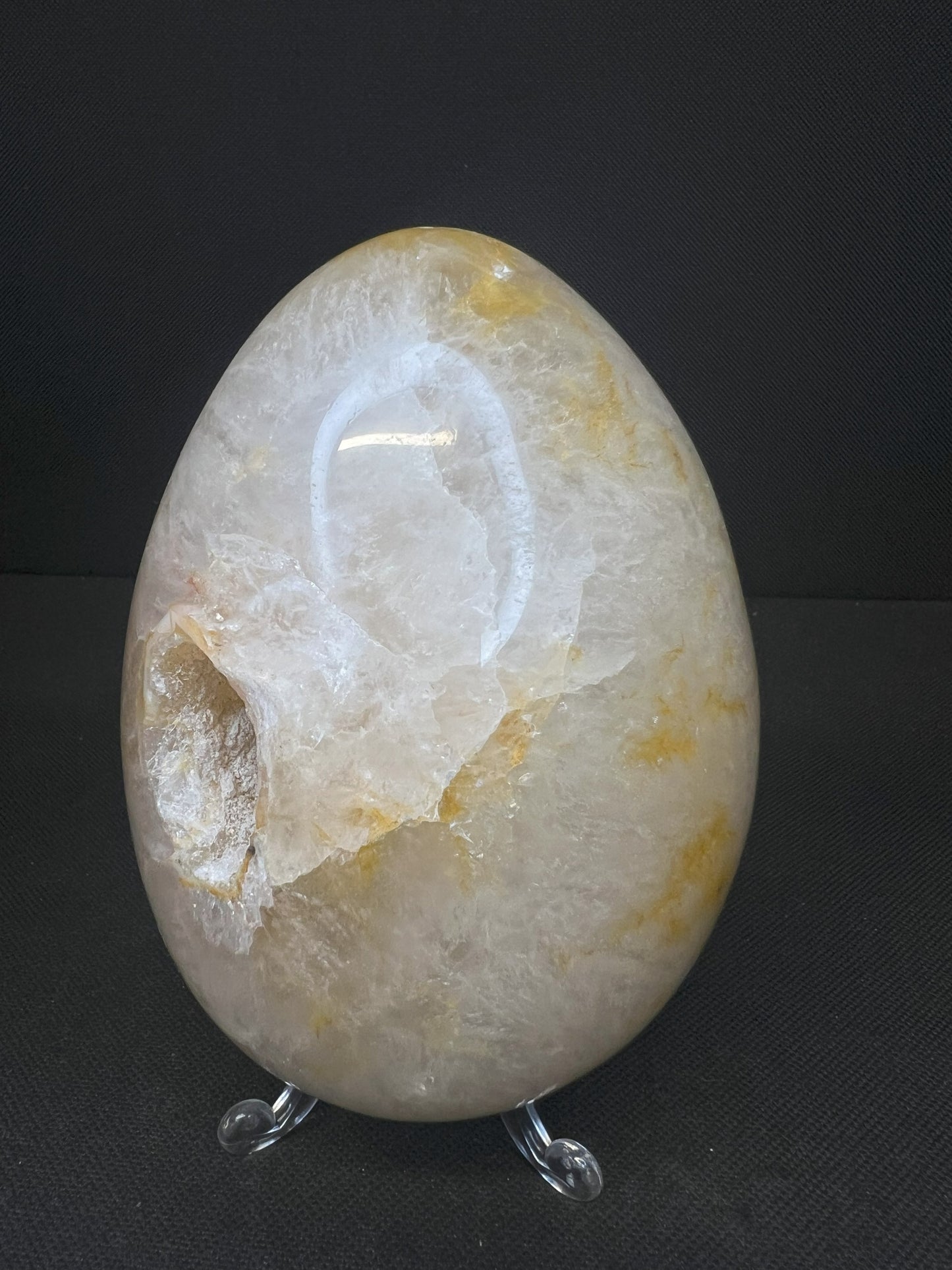 Polished Druzy Carnelian Geode Egg From Madagascar (Stand Included)