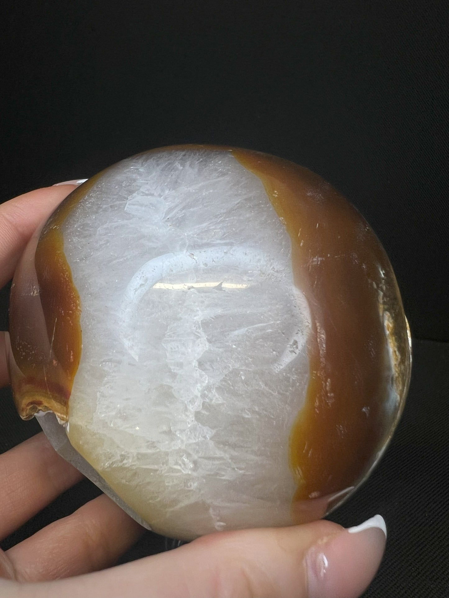 Polished Druzy Carnelian Geode Sphere From Madagascar (Stand Included)