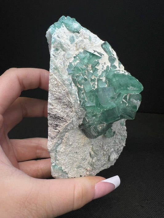 Natural Green Fluorite Cluster on Matrix From Madagascar