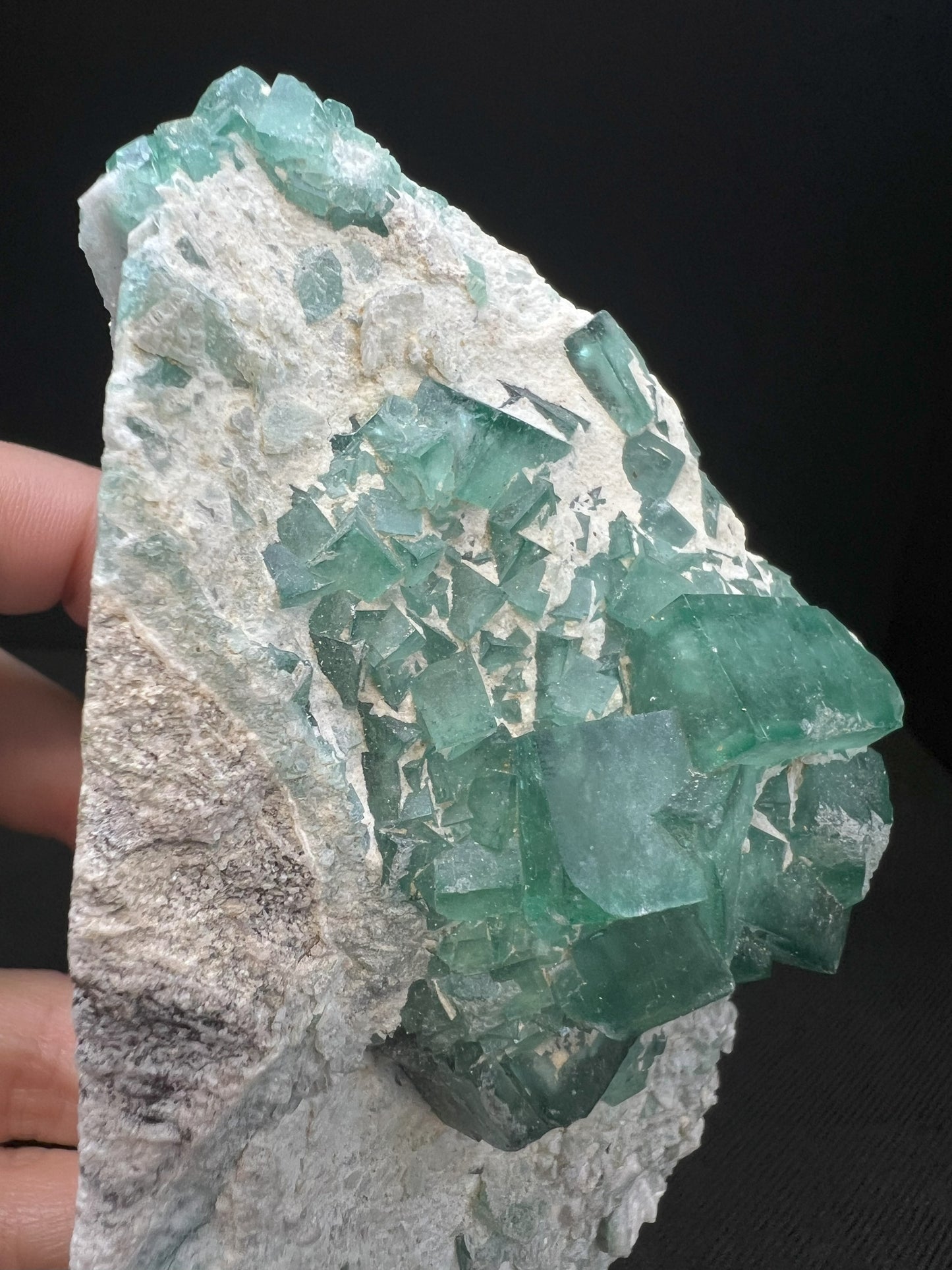Natural Green Fluorite Cluster on Matrix From Madagascar