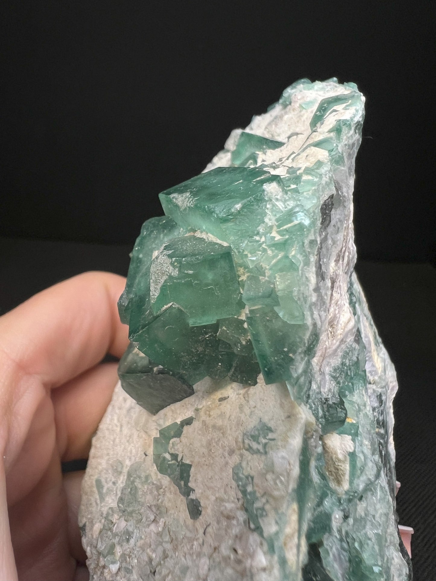 Natural Green Fluorite Cluster on Matrix From Madagascar