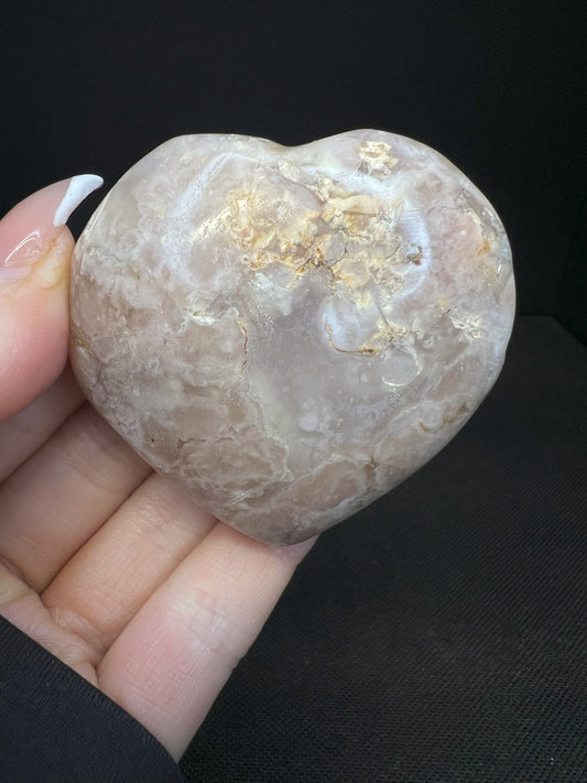Flower Agate Heart Home Décor statement Piece