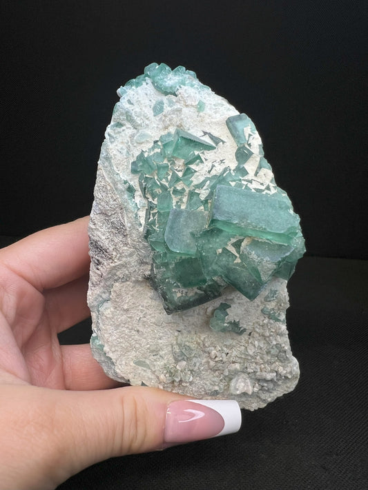 Natural Green Fluorite Cluster on Matrix From Madagascar