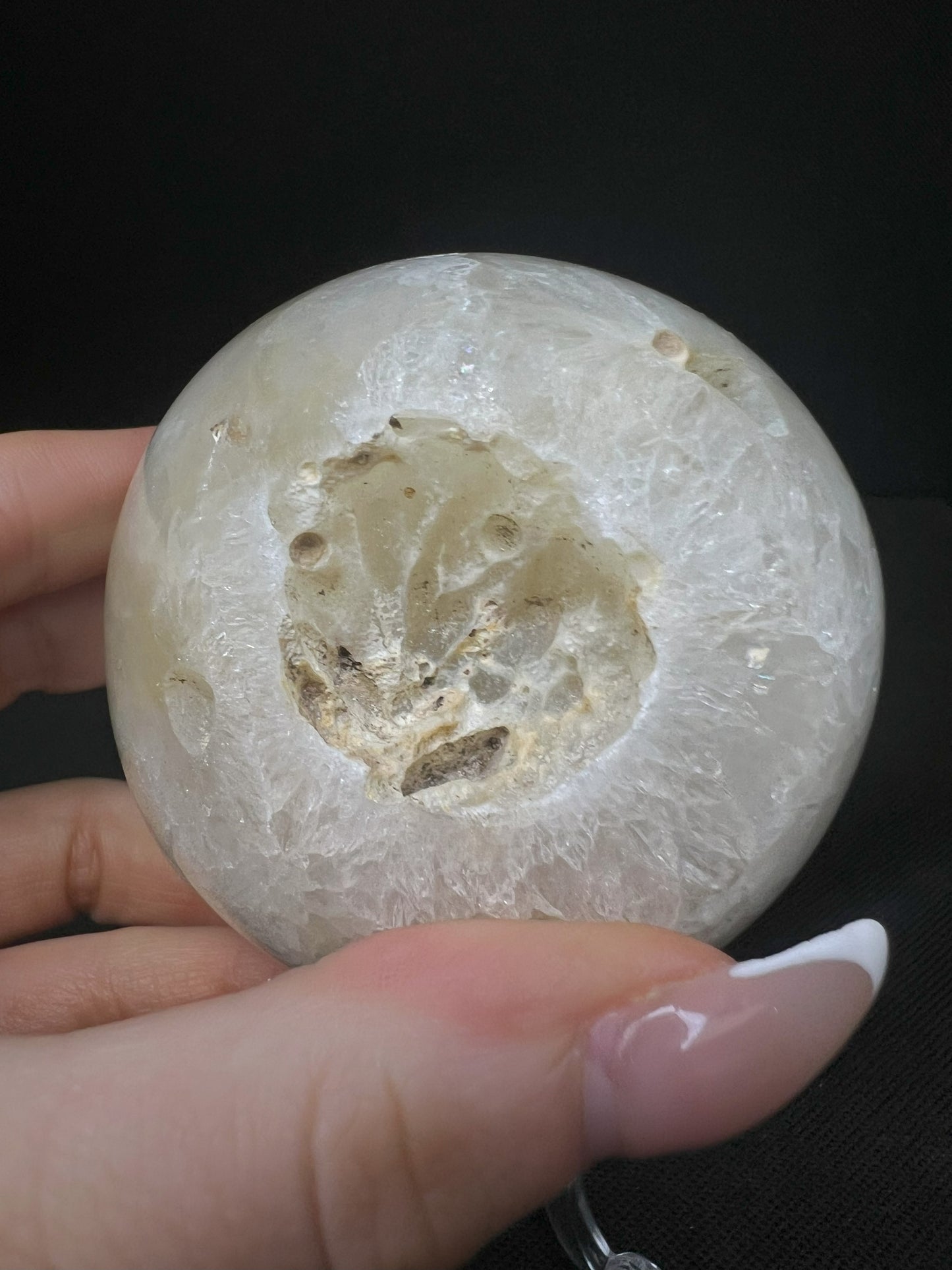 Polished Druzy Carnelian Geode Sphere From Madagascar (Stand Included)