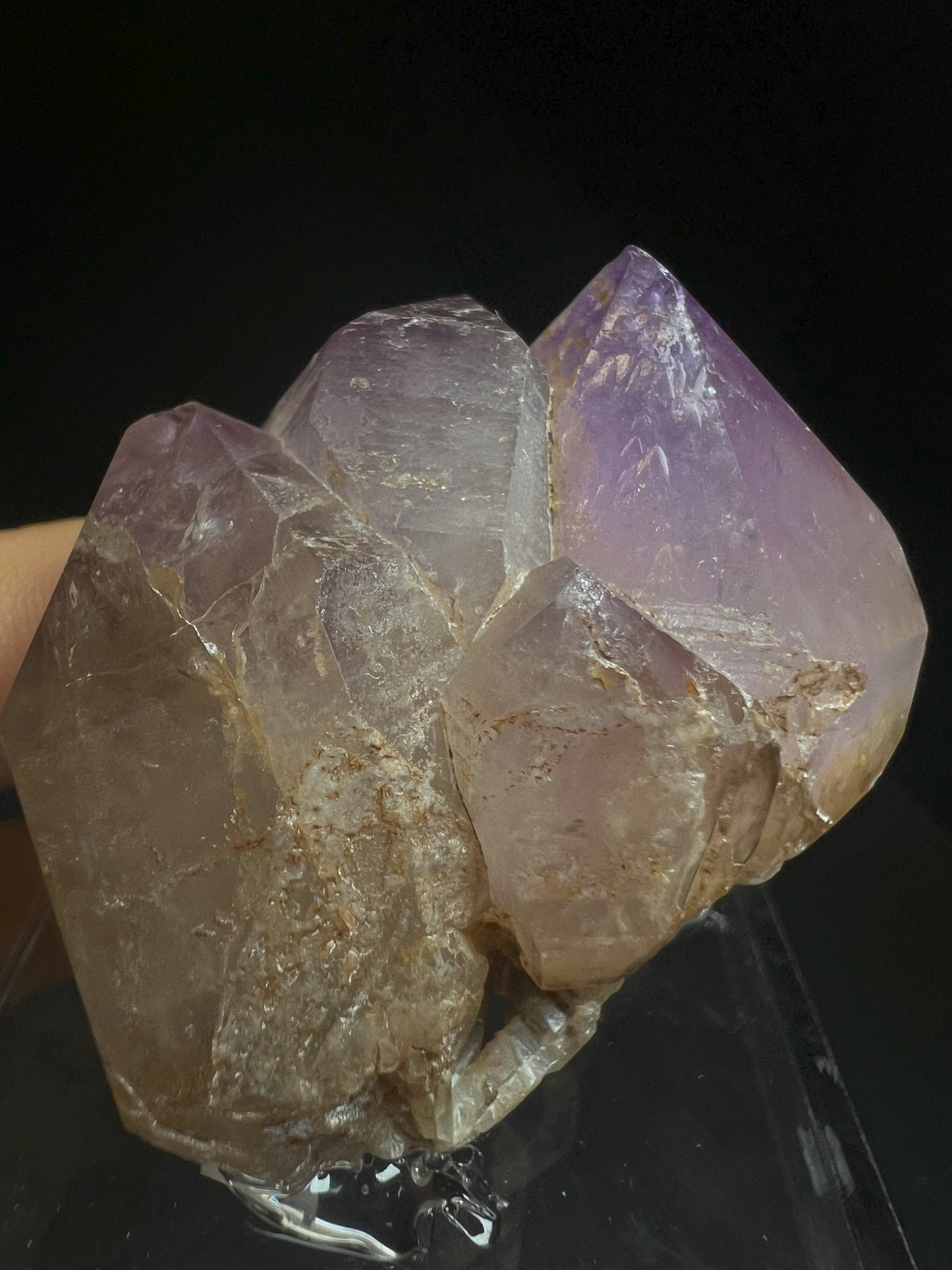 Rare Natural Exceptional Elestial Amethyst Sceptre Cluster from Madagascar Collectors Piece Statement Piece Home Decor