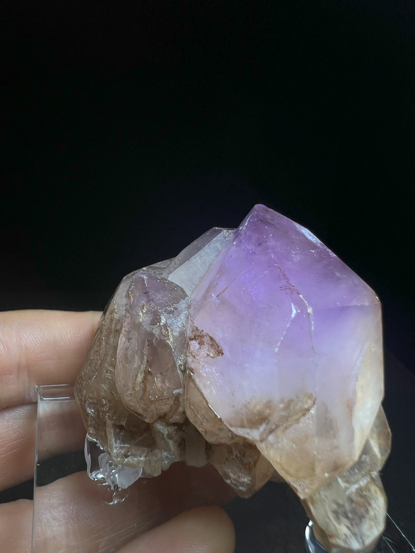 Rare Natural Exceptional Elestial Amethyst Sceptre Cluster from Madagascar Collectors Piece Statement Piece Home Decor