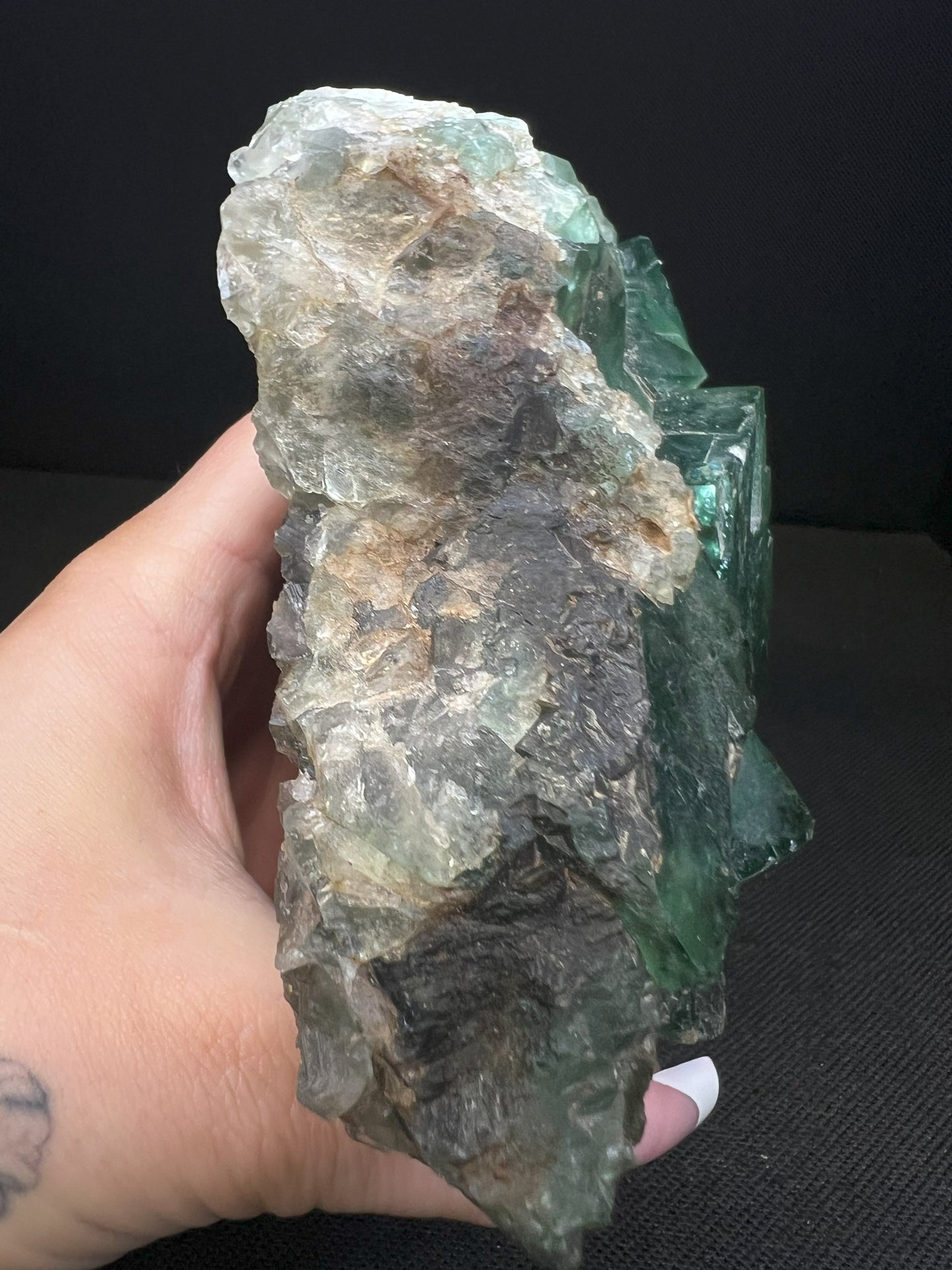 Green Fluorite Cluster on Matrix From Madagascar