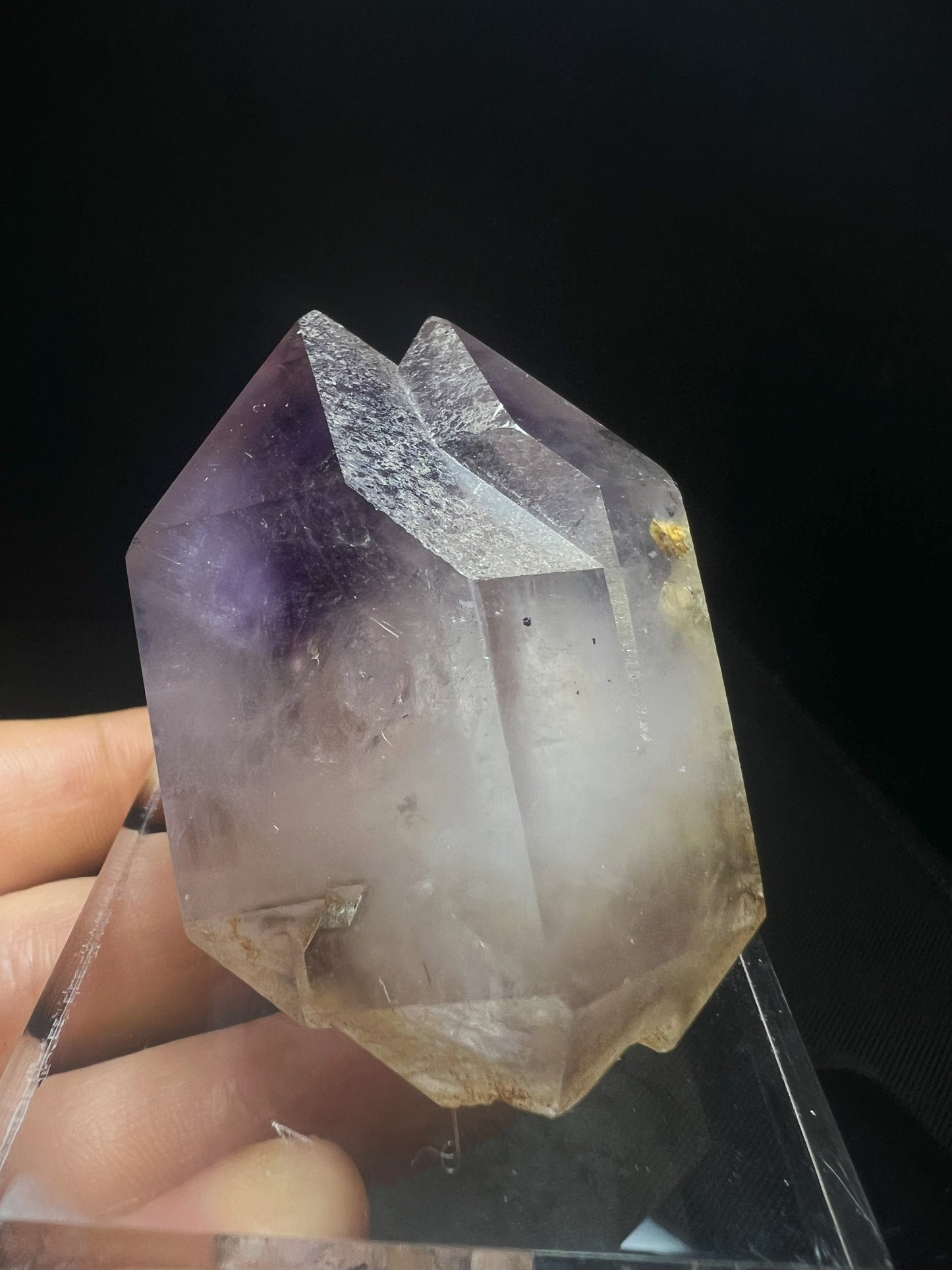 Rare Natural Exceptional Elestial Amethyst Twin Sceptre From Madagascar Collectors Piece Home Décor Statement Piece