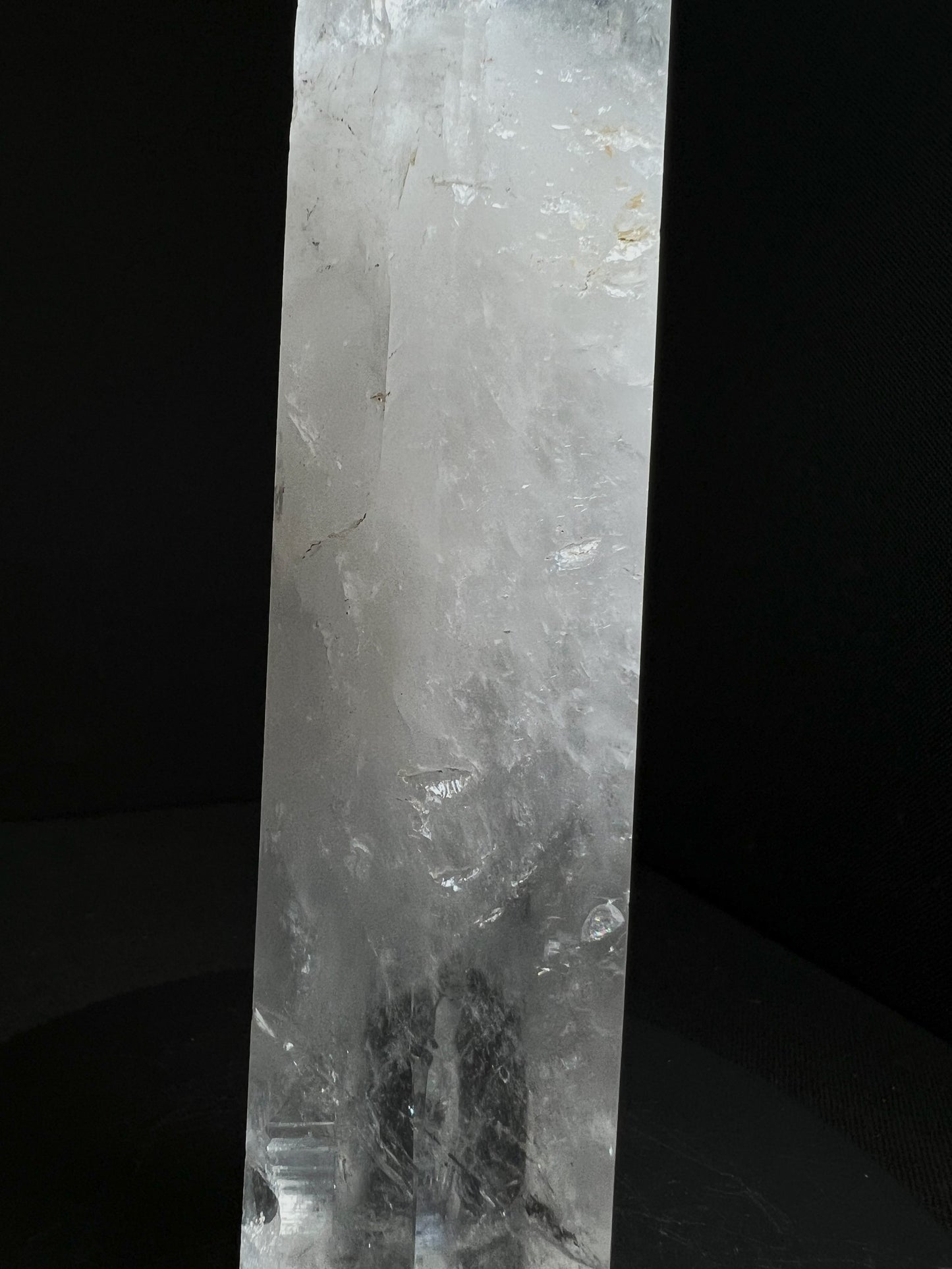 Outstanding Clear Quartz with Hematite inclusion Prism Point Free Standing Statement Piece Perfect Gift From Madagascar