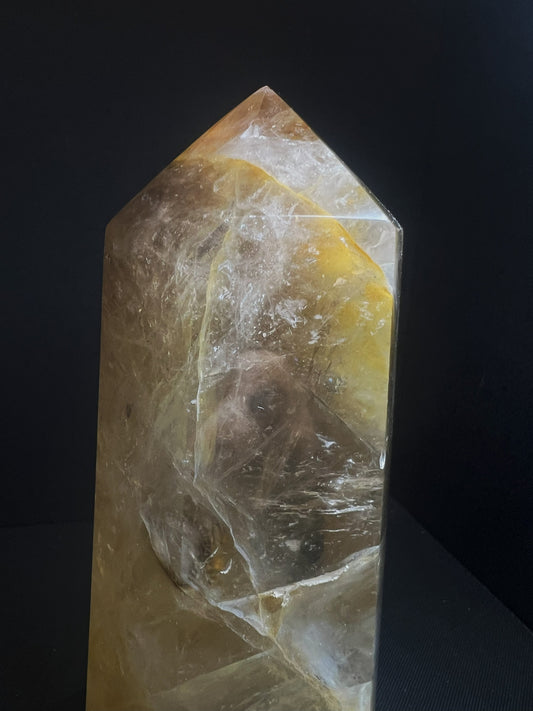Outstanding Golden Healer Quartz Tower Point Prism Free Standing Perfect Gift Statement Piece From Madagascar