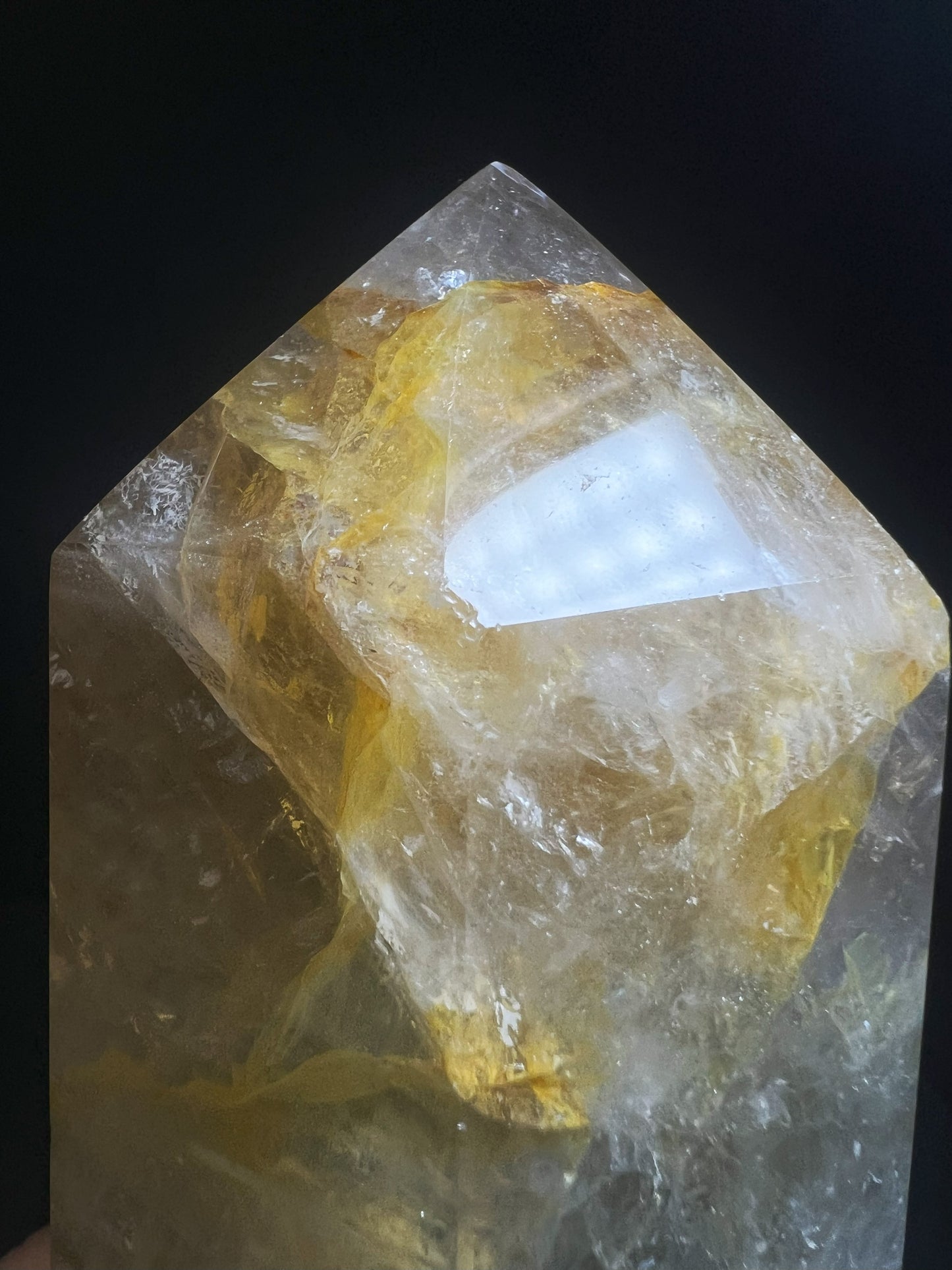 Outstanding Golden Healer Quartz Tower Point Prism Free Standing Perfect Gift Statement Piece From Madagascar