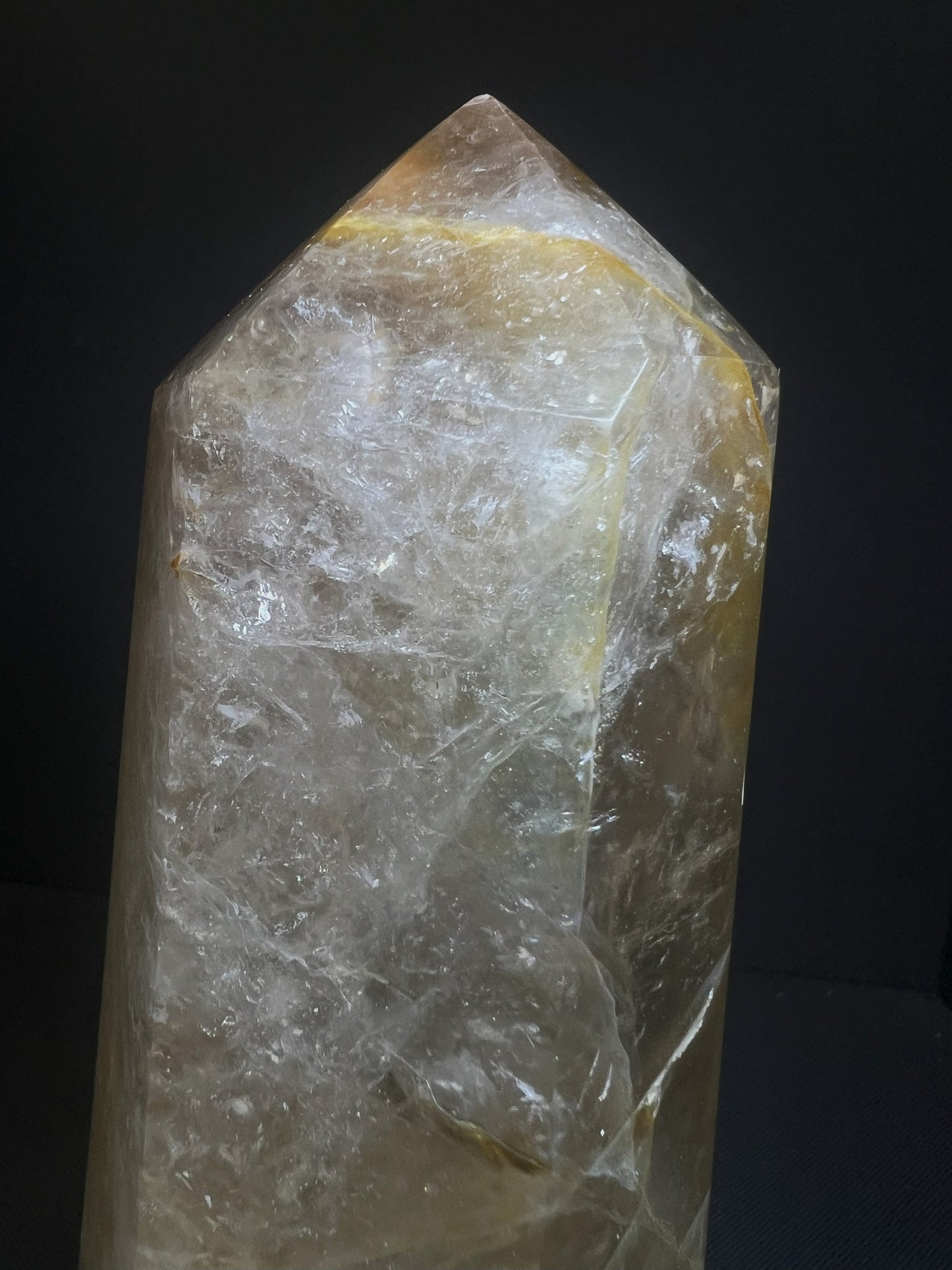 Outstanding Golden Healer Quartz Tower Point Prism Free Standing Perfect Gift Statement Piece From Madagascar
