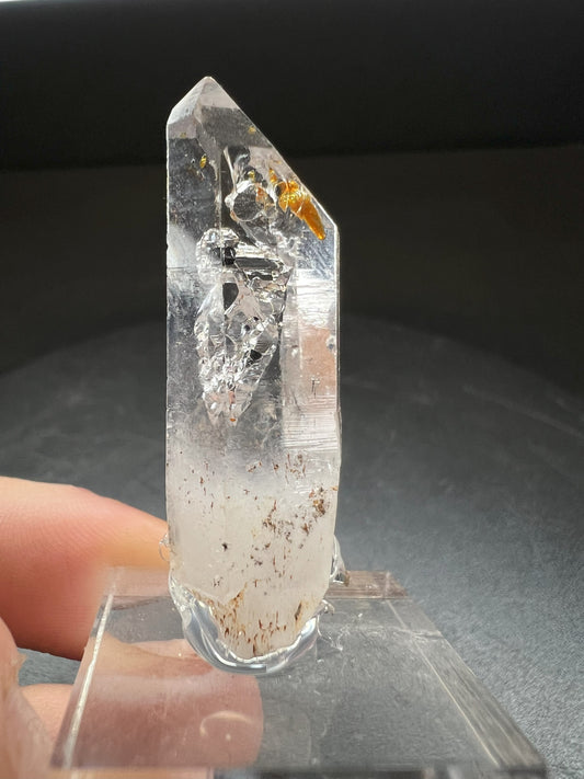 Elestial Clear Quartz With Petrol Inclusions from Madagascar Collectors Piece Statement Piece Home Decor