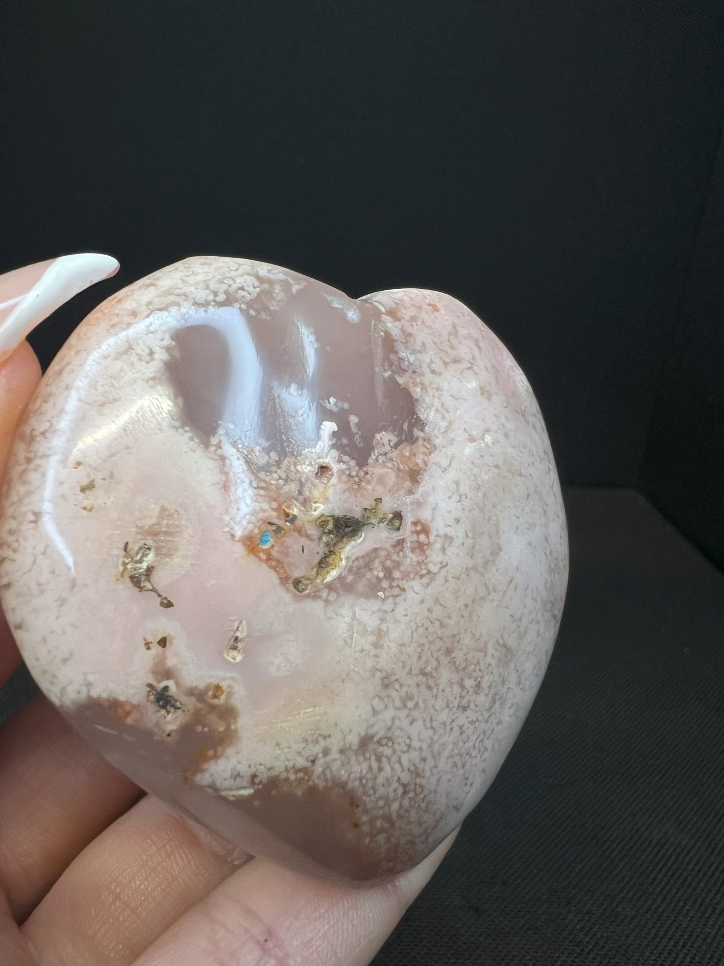Flower Agate Heart, Gift, Crystal