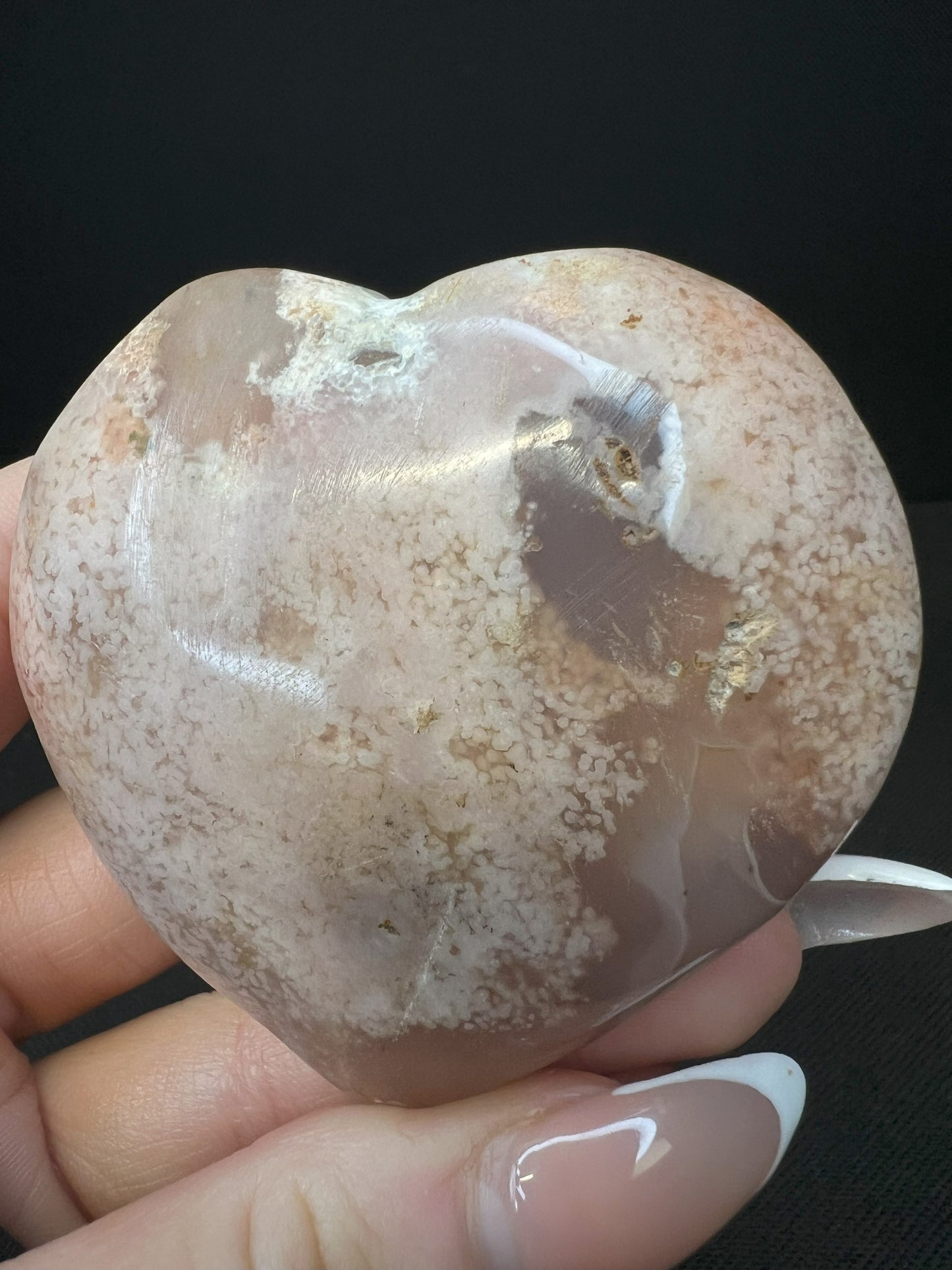 Flower Agate Heart, Gift, Crystal