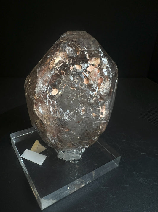 Rare Natural Exceptional Elestial Window Clay Inclusion Quartz From Madagascar Collectors Piece Home Décor Statement Piece