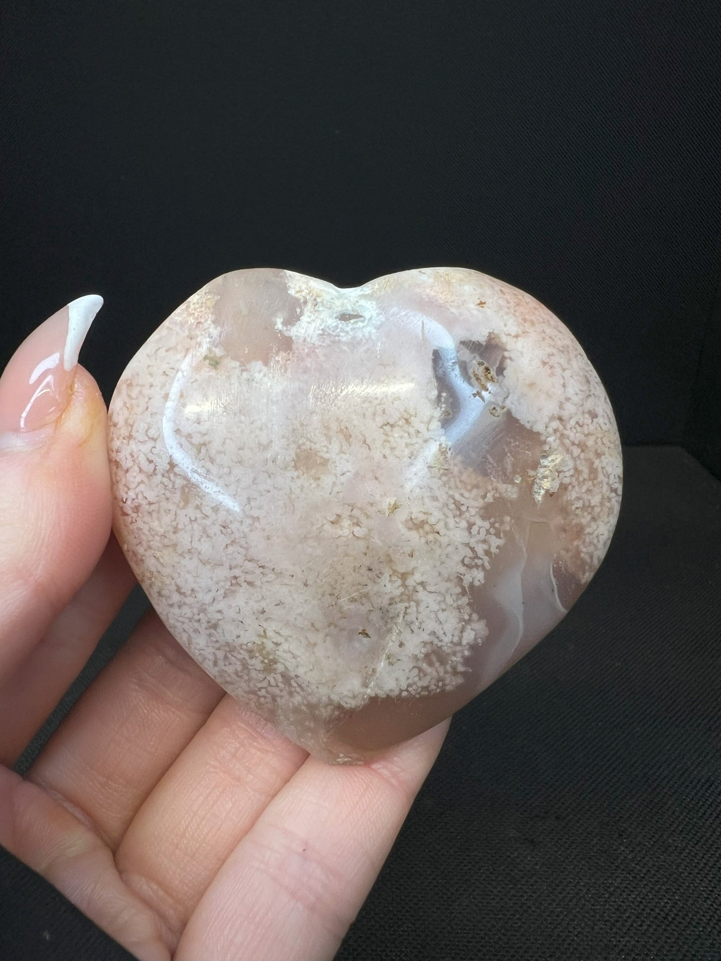Flower Agate Heart, Gift, Crystal