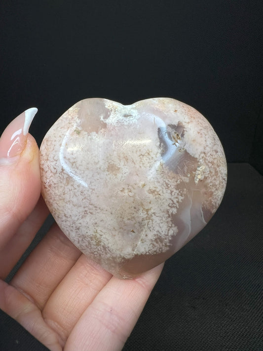 Flower Agate Heart, Gift, Crystal