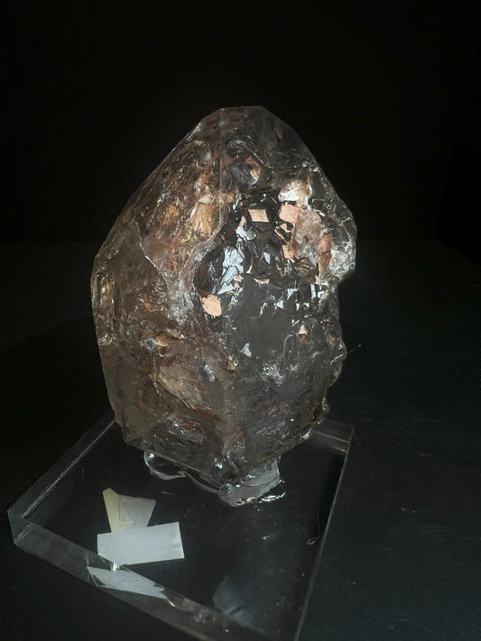 Rare Natural Exceptional Elestial Window Clay Inclusion Quartz From Madagascar Collectors Piece Home Décor Statement Piece