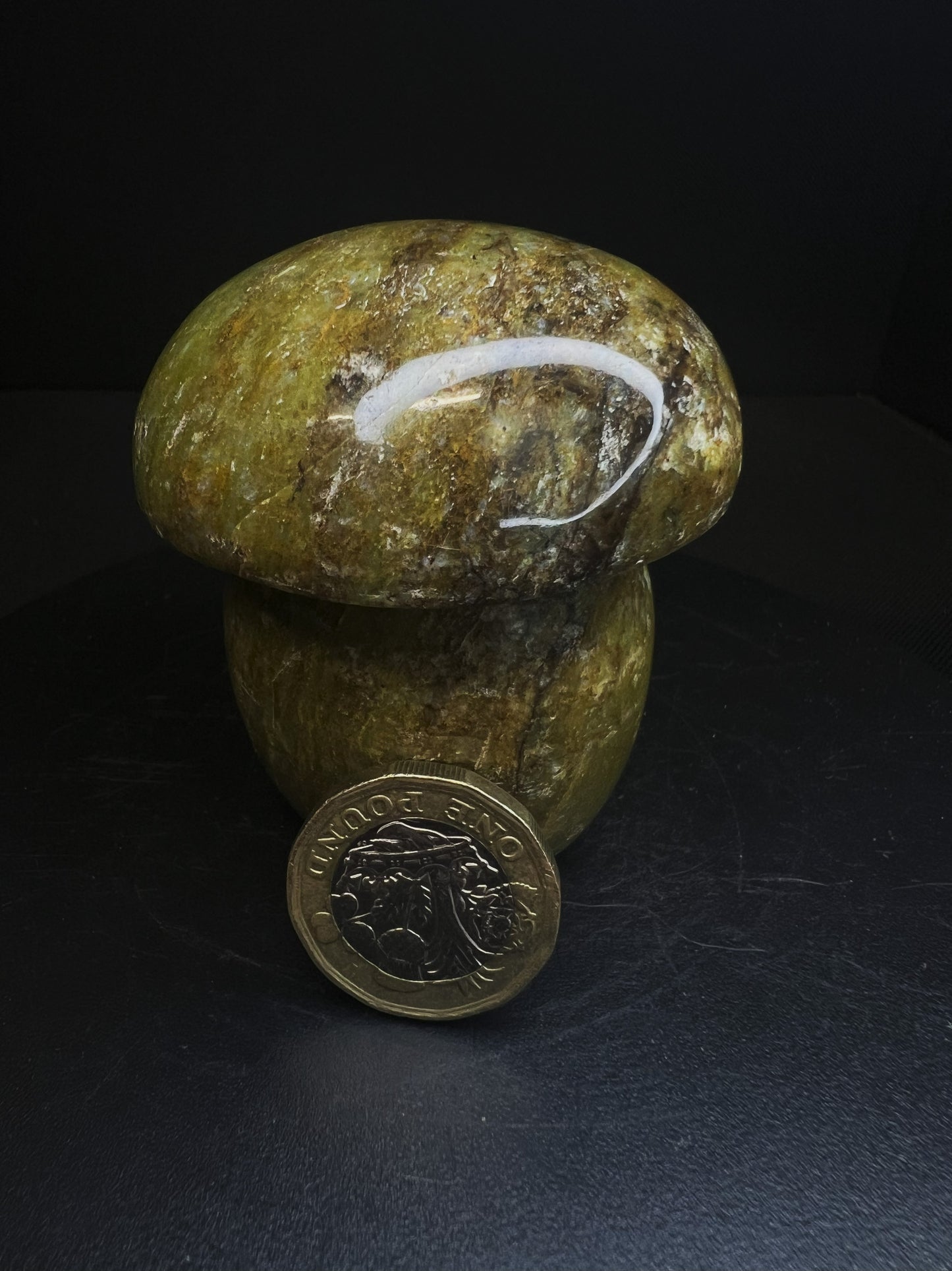 Polished Green Opal Mushroom From Madagascar- Home Decor, Gift