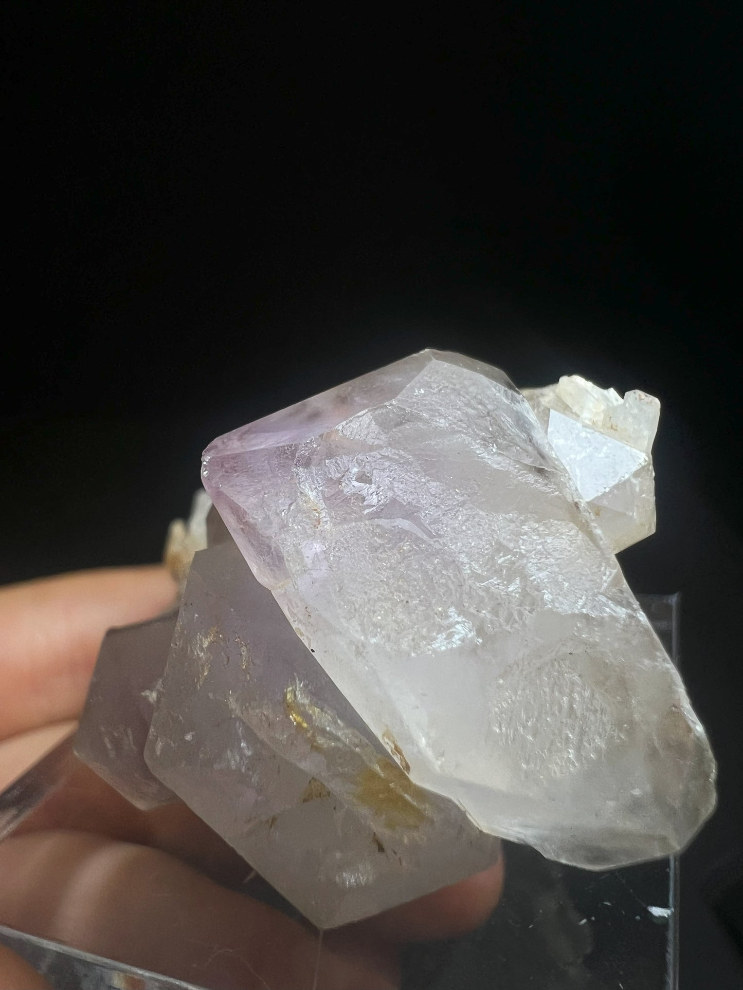 Rare Natural Elestial Amethyst/ Clear Quartz Cluster from Madagascar Collectors Piece