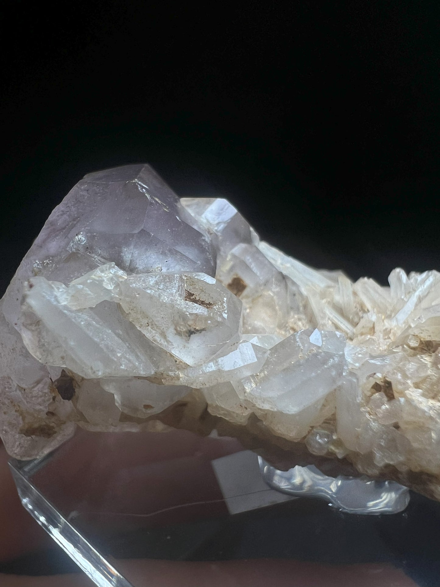 Rare Natural Elestial Amethyst/ Clear Quartz Cluster from Madagascar Collectors Piece