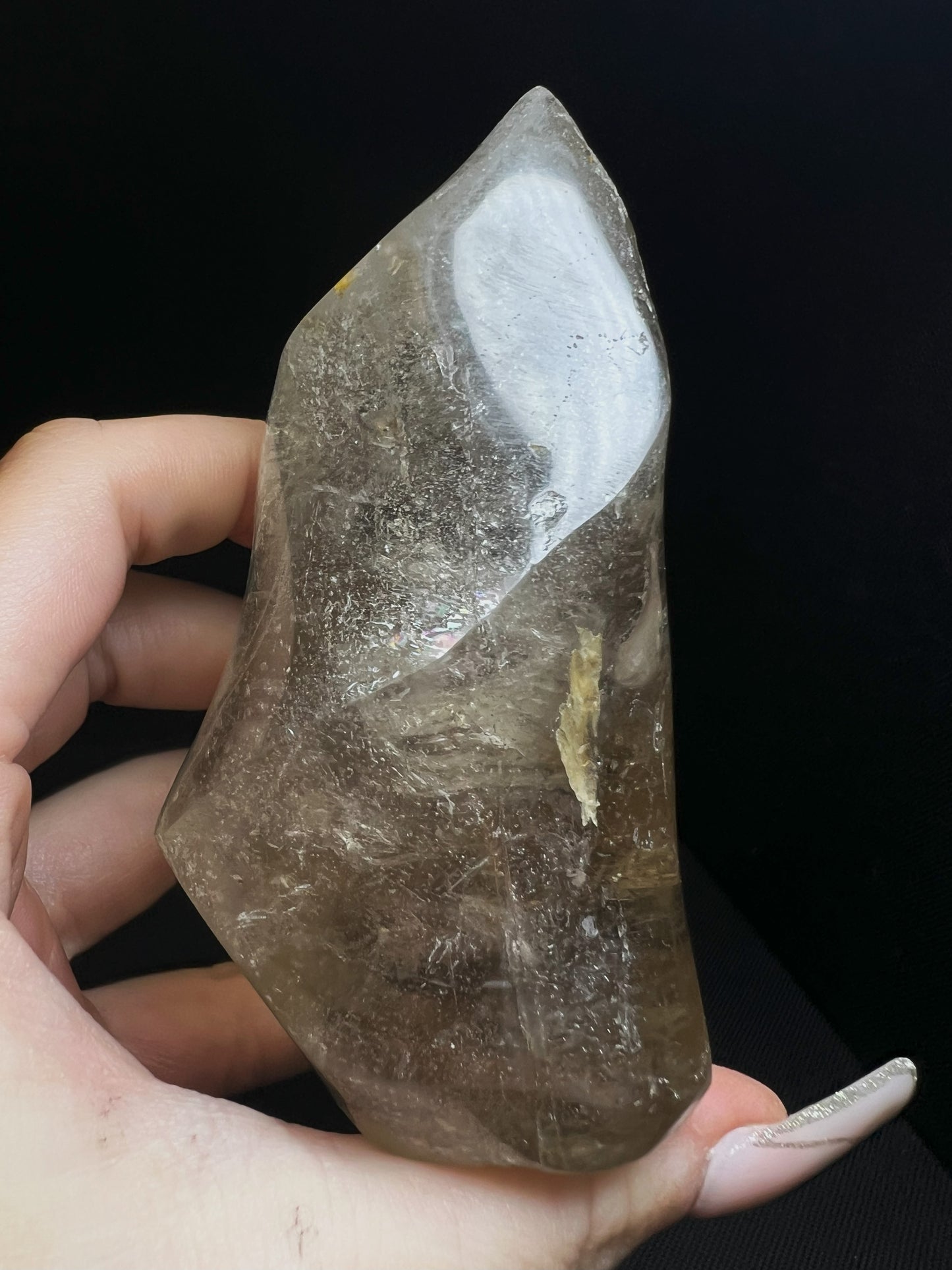 Outstanding Smoky Quartz Flame Standing Statement Piece Perfect Gift From Madagascar