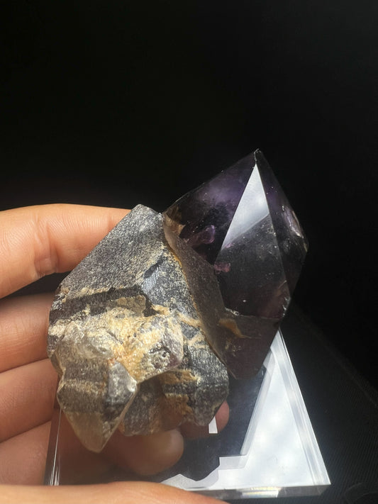 Rare Natural Exceptional Elestial Amethyst Sceptre from Madagascar Collectors Piece Statement Piece Home decor