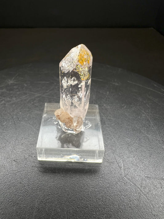 Elestial Clear Quartz With Petrol Inclusions from Madagascar Collectors Piece Statement Piece Home Decor