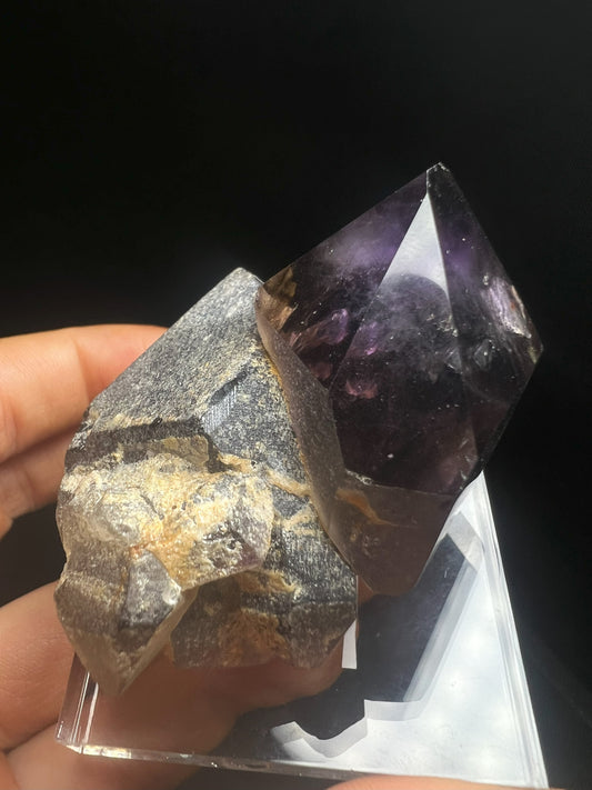 Rare Natural Exceptional Elestial Amethyst Sceptre from Madagascar Collectors Piece Statement Piece Home decor