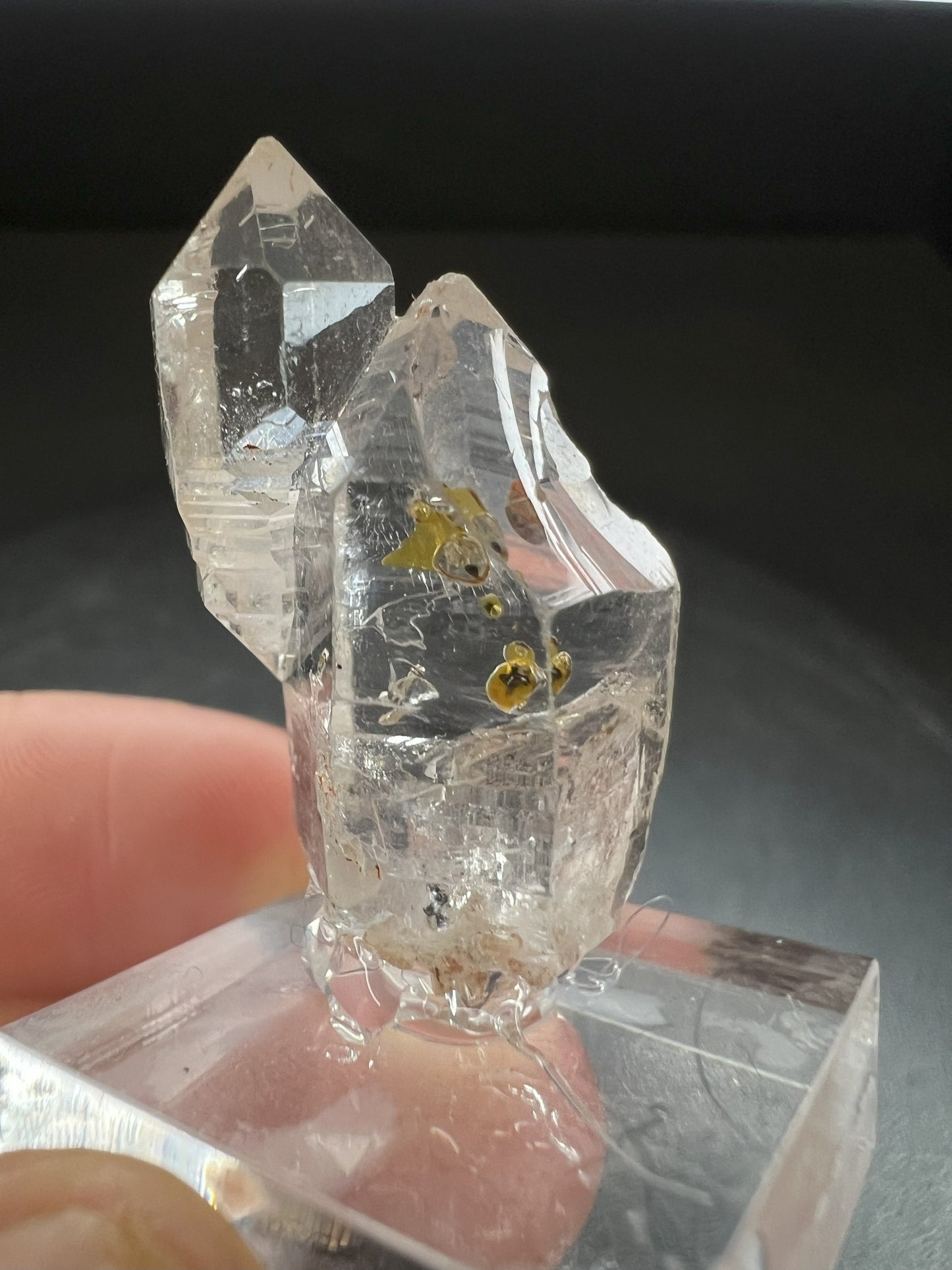 Elestial Clear Quartz Twin Sceptre from Madagascar Collectors Piece Statement Piece Home Decor