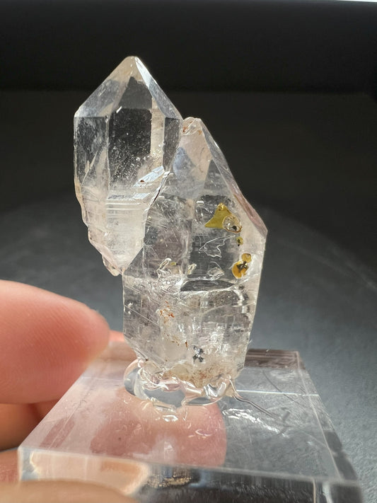 Elestial Clear Quartz Twin Sceptre from Madagascar Collectors Piece Statement Piece Home Decor