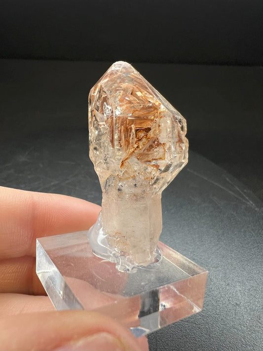 Elestial Clear Quartz With Clay Inclusions Sceptre from Madagascar Collectors Piece Statement Piece Home Decor