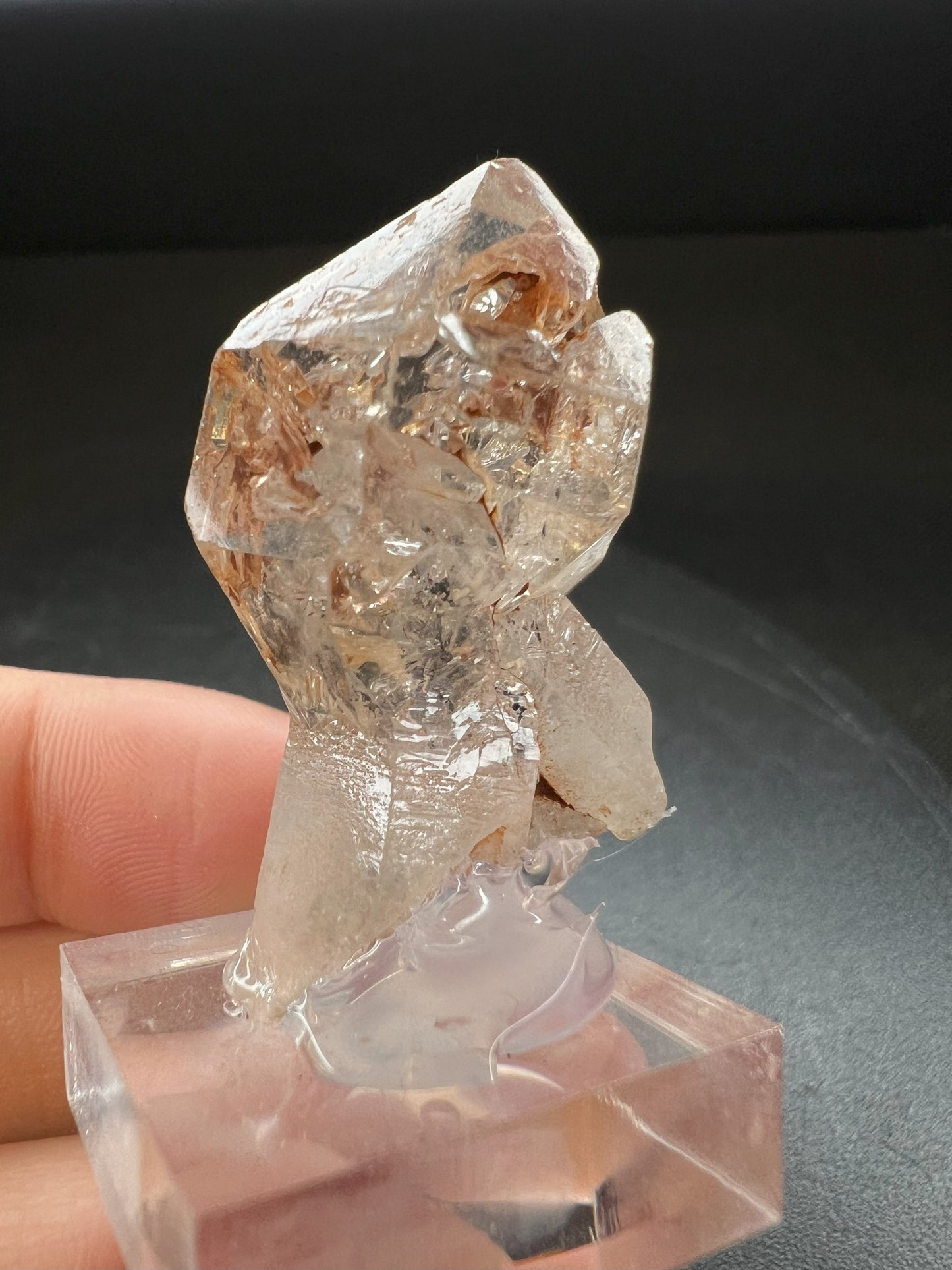 Elestial Clear Quartz With Clay Inclusions Sceptre from Madagascar Collectors Piece Statement Piece Home Decor
