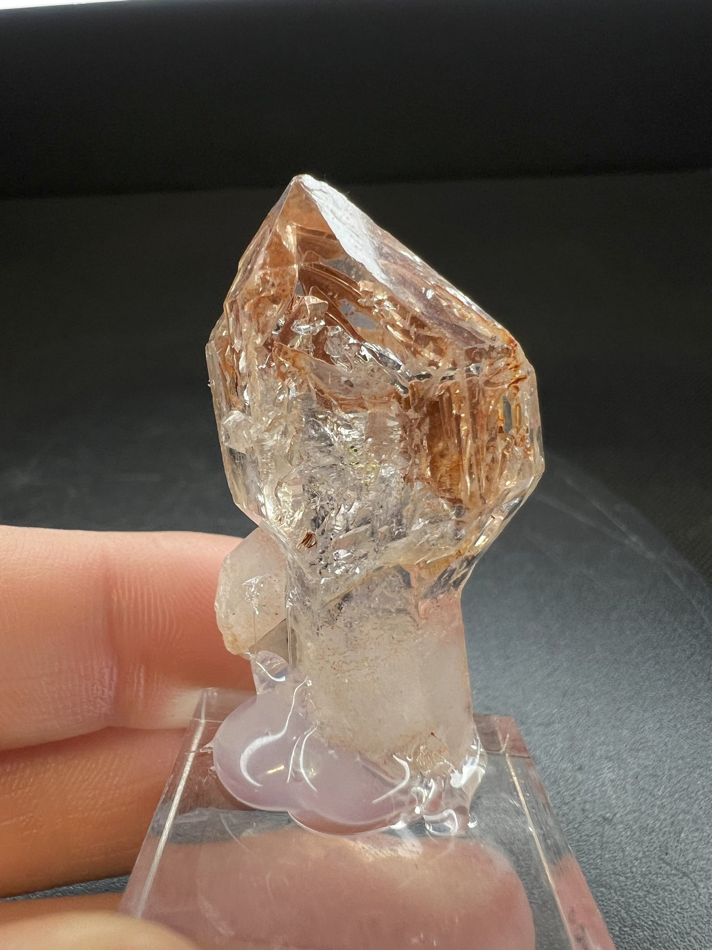 Elestial Clear Quartz With Clay Inclusions Sceptre from Madagascar Collectors Piece Statement Piece Home Decor