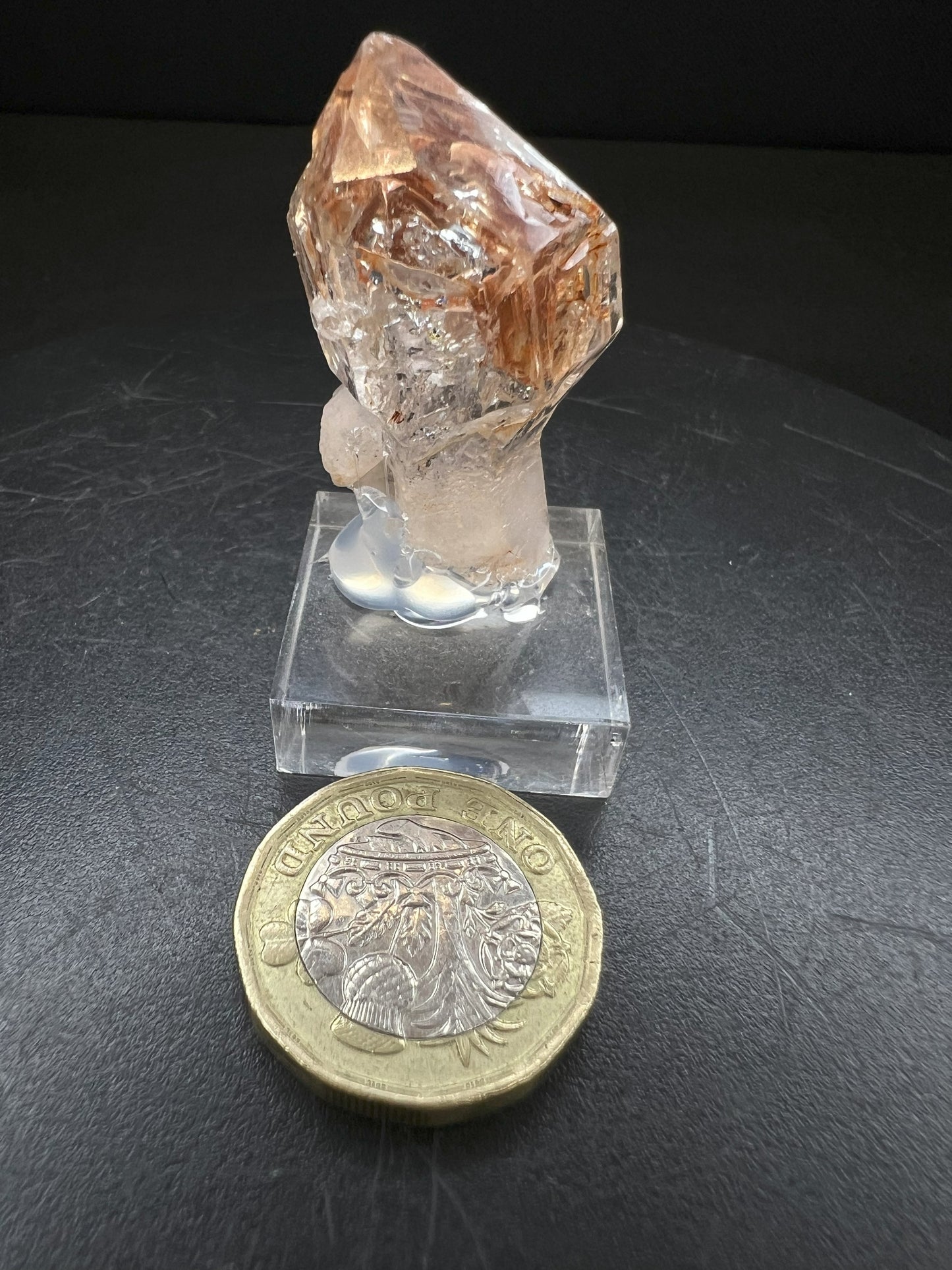 Elestial Clear Quartz With Clay Inclusions Sceptre from Madagascar Collectors Piece Statement Piece Home Decor