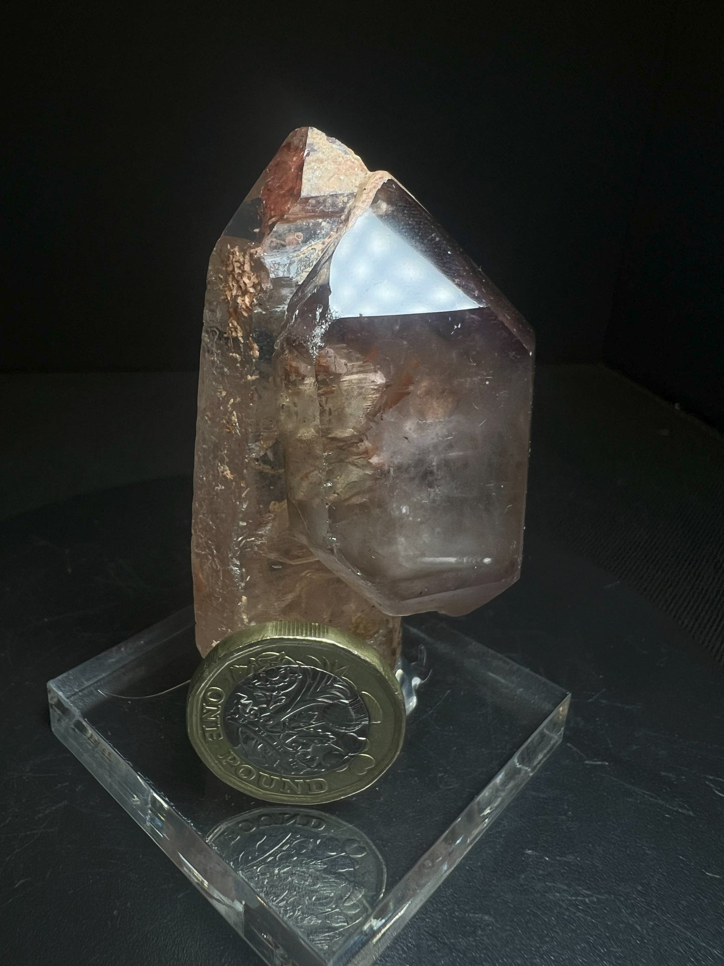 Rare Natural Exceptional Elestial Clear Quartz Point Amethyst Sceptre Attached from Madagascar Collectors Piece Statement Piece Home decor