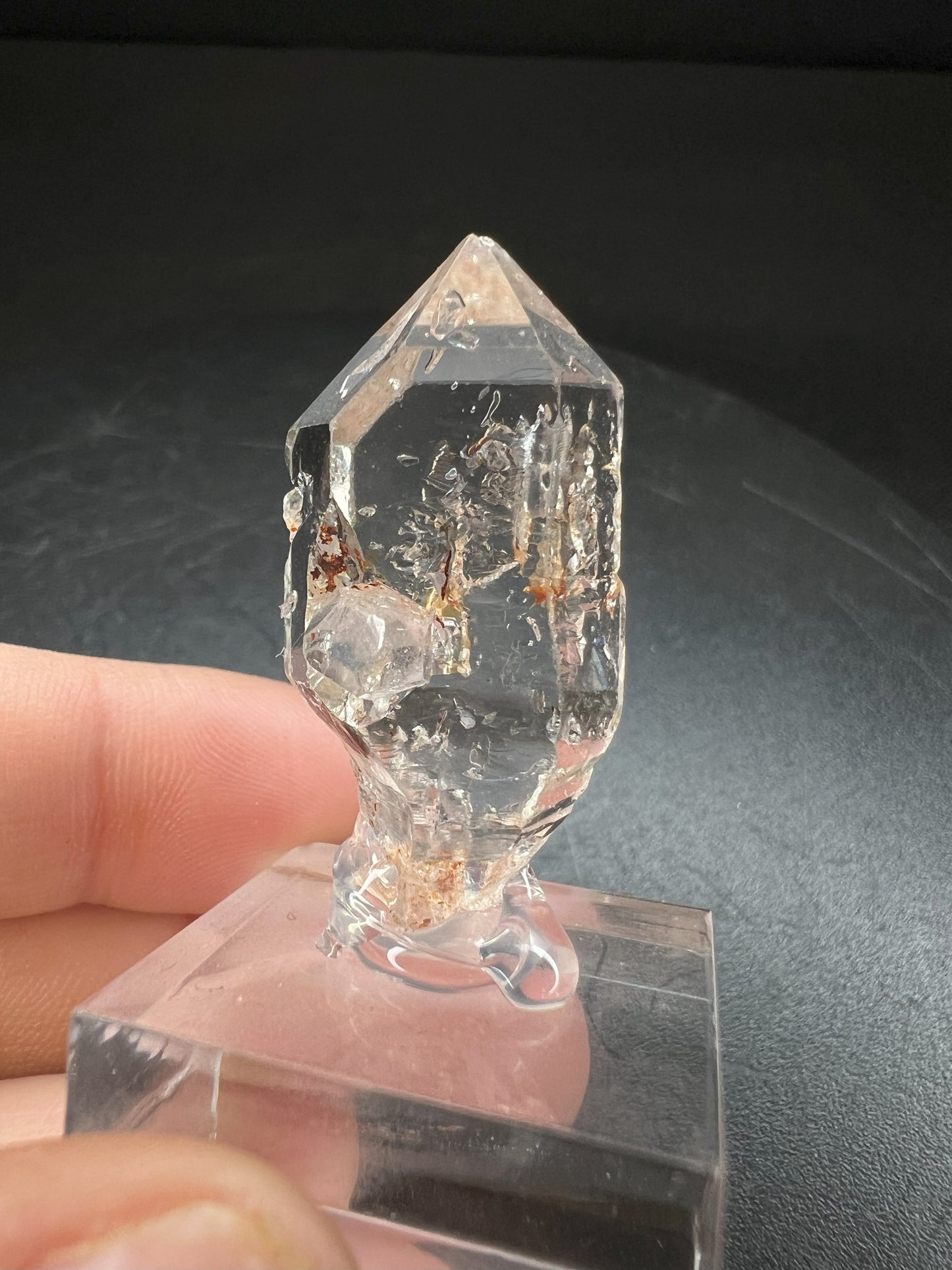 Elestial Clear Quartz with Petrol Inclusions Sceptre from Madagascar Collectors Piece Statement Piece Home Decor