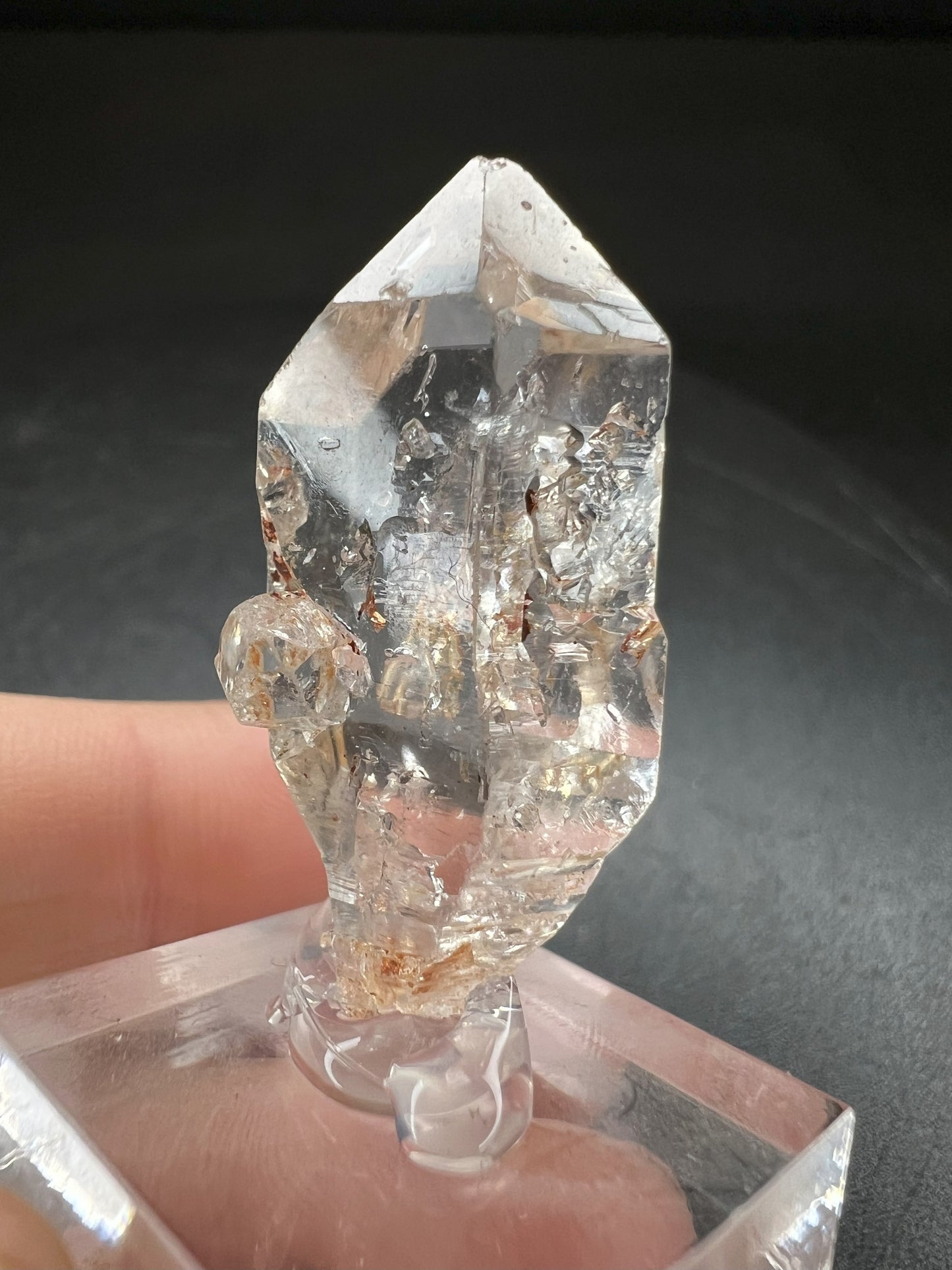 Elestial Clear Quartz with Petrol Inclusions Sceptre from Madagascar Collectors Piece Statement Piece Home Decor