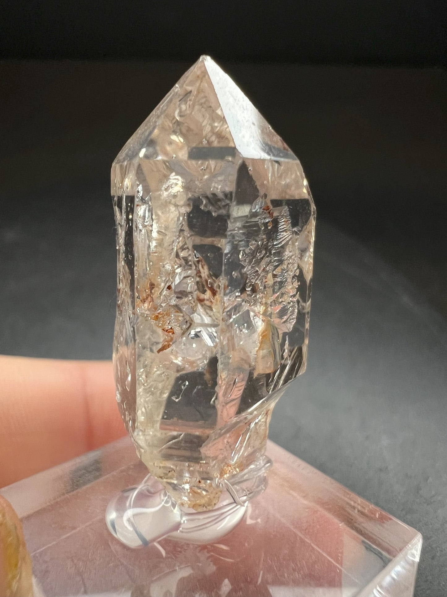Elestial Clear Quartz with Petrol Inclusions Sceptre from Madagascar Collectors Piece Statement Piece Home Decor