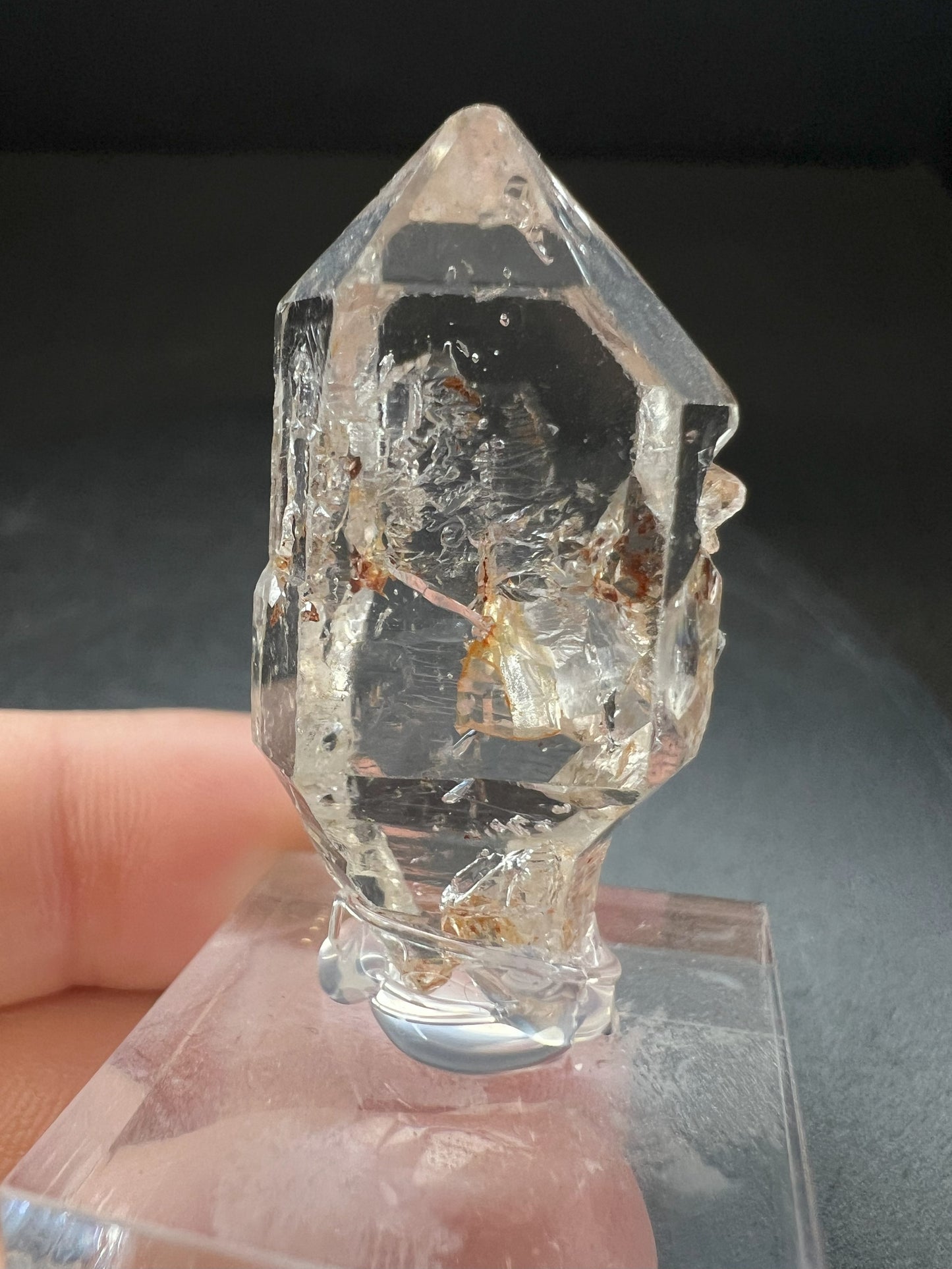 Elestial Clear Quartz with Petrol Inclusions Sceptre from Madagascar Collectors Piece Statement Piece Home Decor
