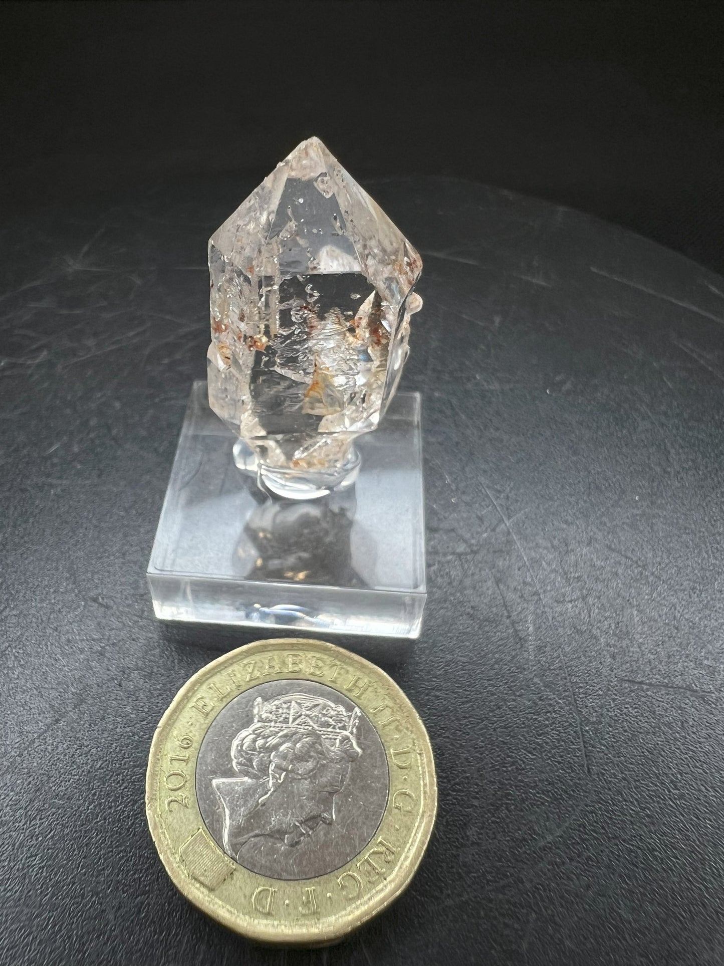 Elestial Clear Quartz with Petrol Inclusions Sceptre from Madagascar Collectors Piece Statement Piece Home Decor