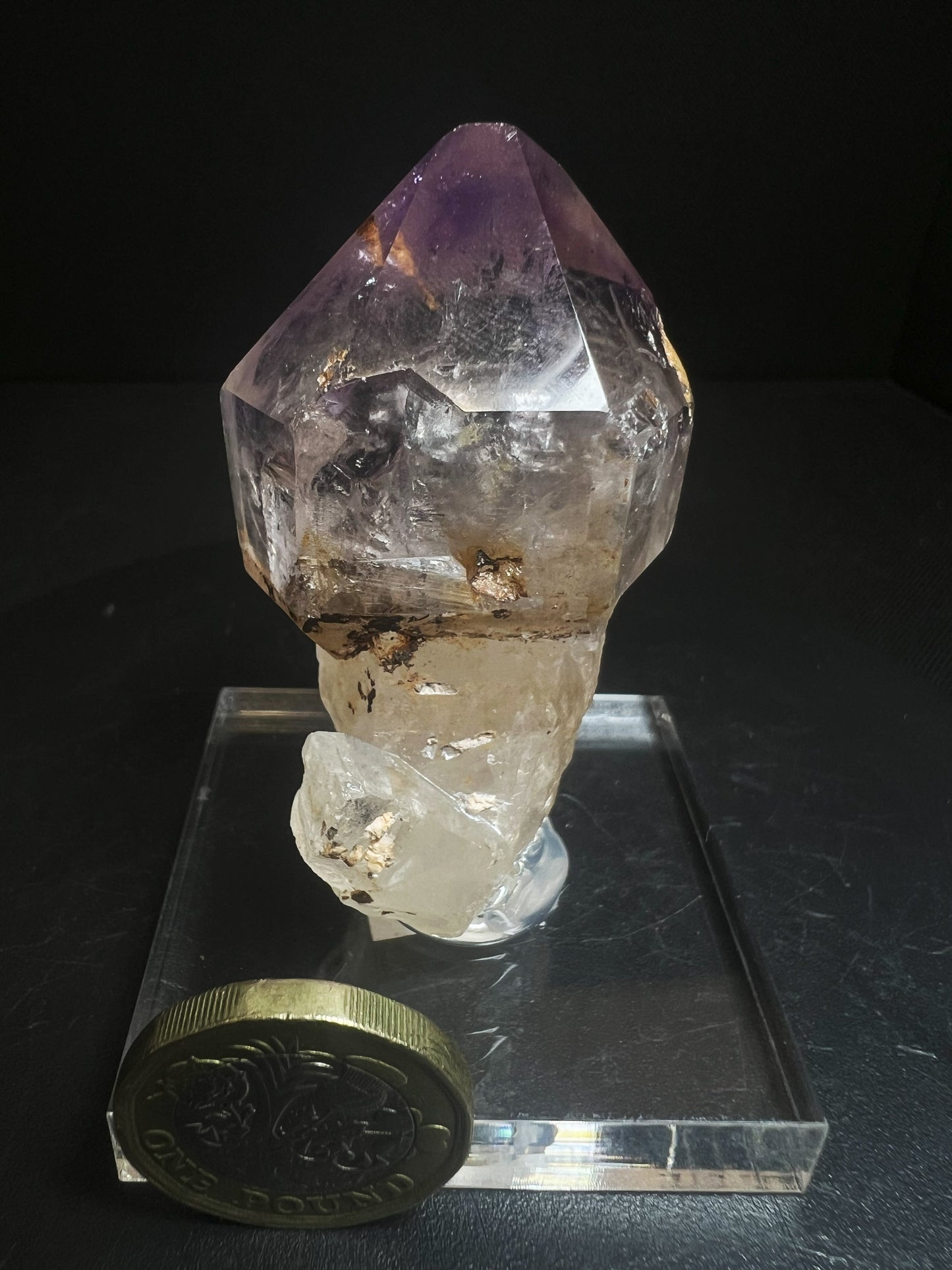 Rare Natural Exceptional Elestial Amethyst Sceptre from Madagascar Collectors Piece Statement Piece Home decor