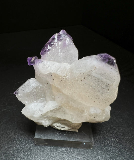 Stunning Amethyst Growths On Japanese Twin Law Quartz From Madagascar- Collectors Piece, Gift, Home Décor