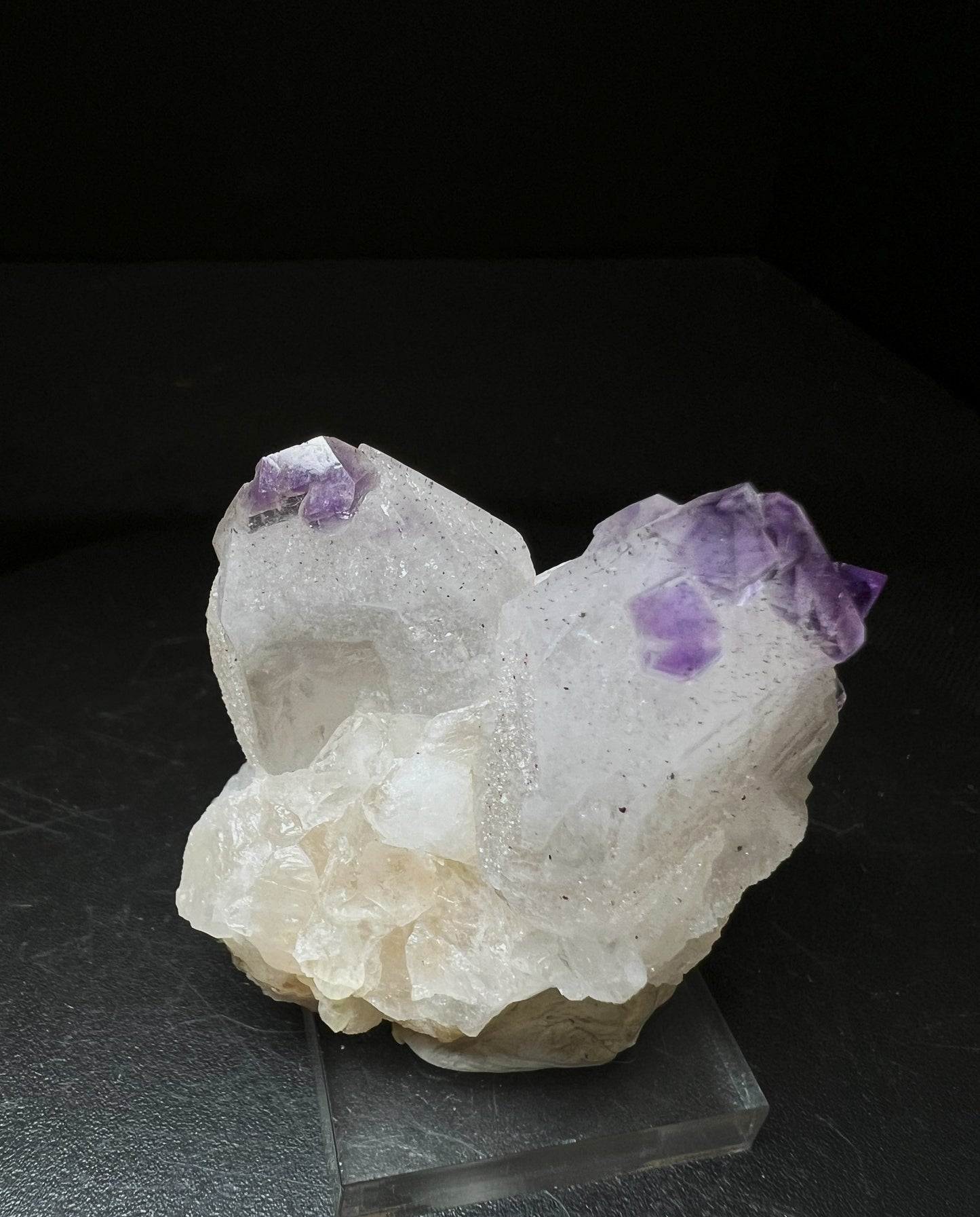 Stunning Amethyst Growths On Japanese Twin Law Quartz From Madagascar- Collectors Piece, Gift, Home Décor