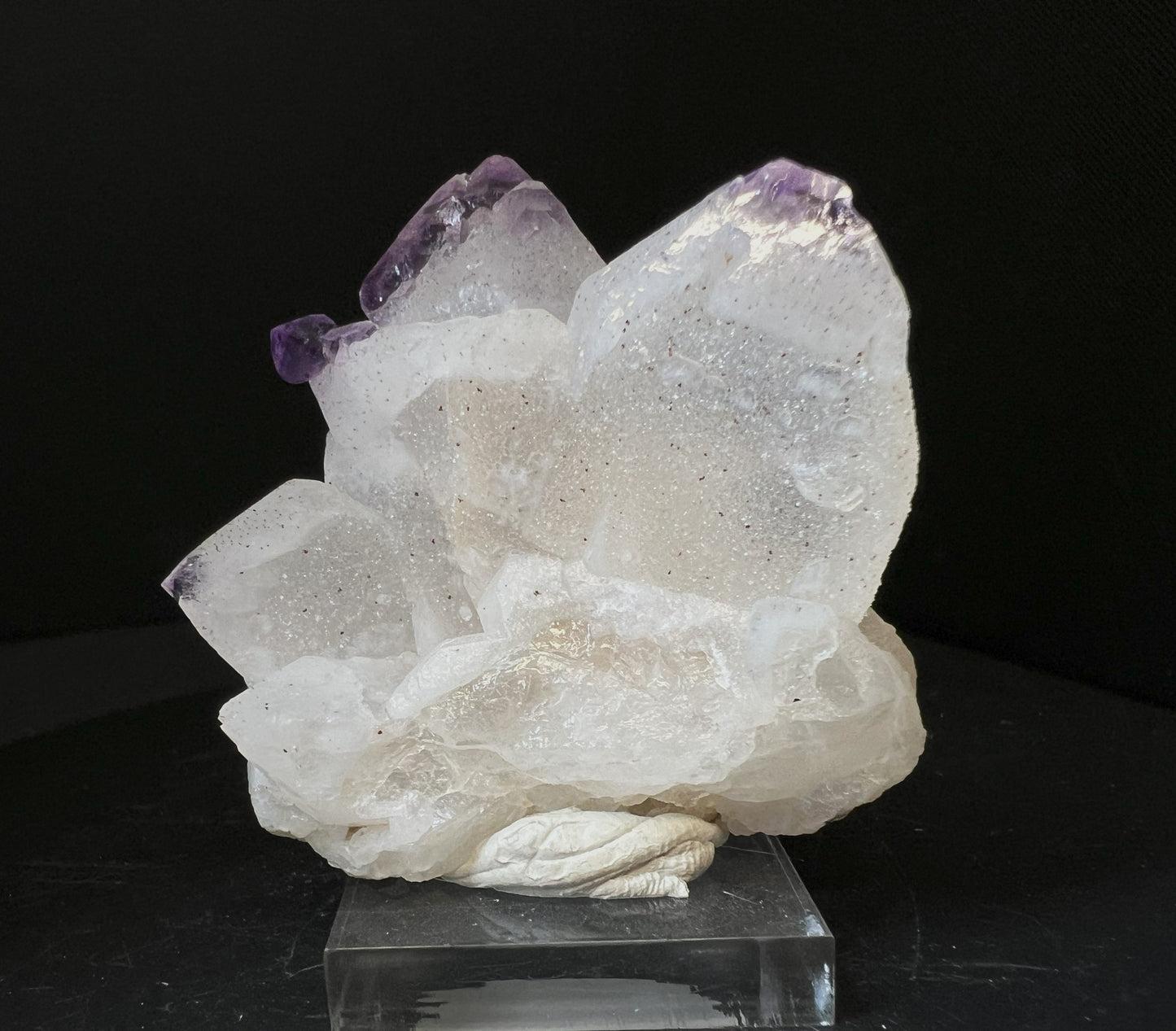 Stunning Amethyst Growths On Japanese Twin Law Quartz From Madagascar- Collectors Piece, Gift, Home Décor